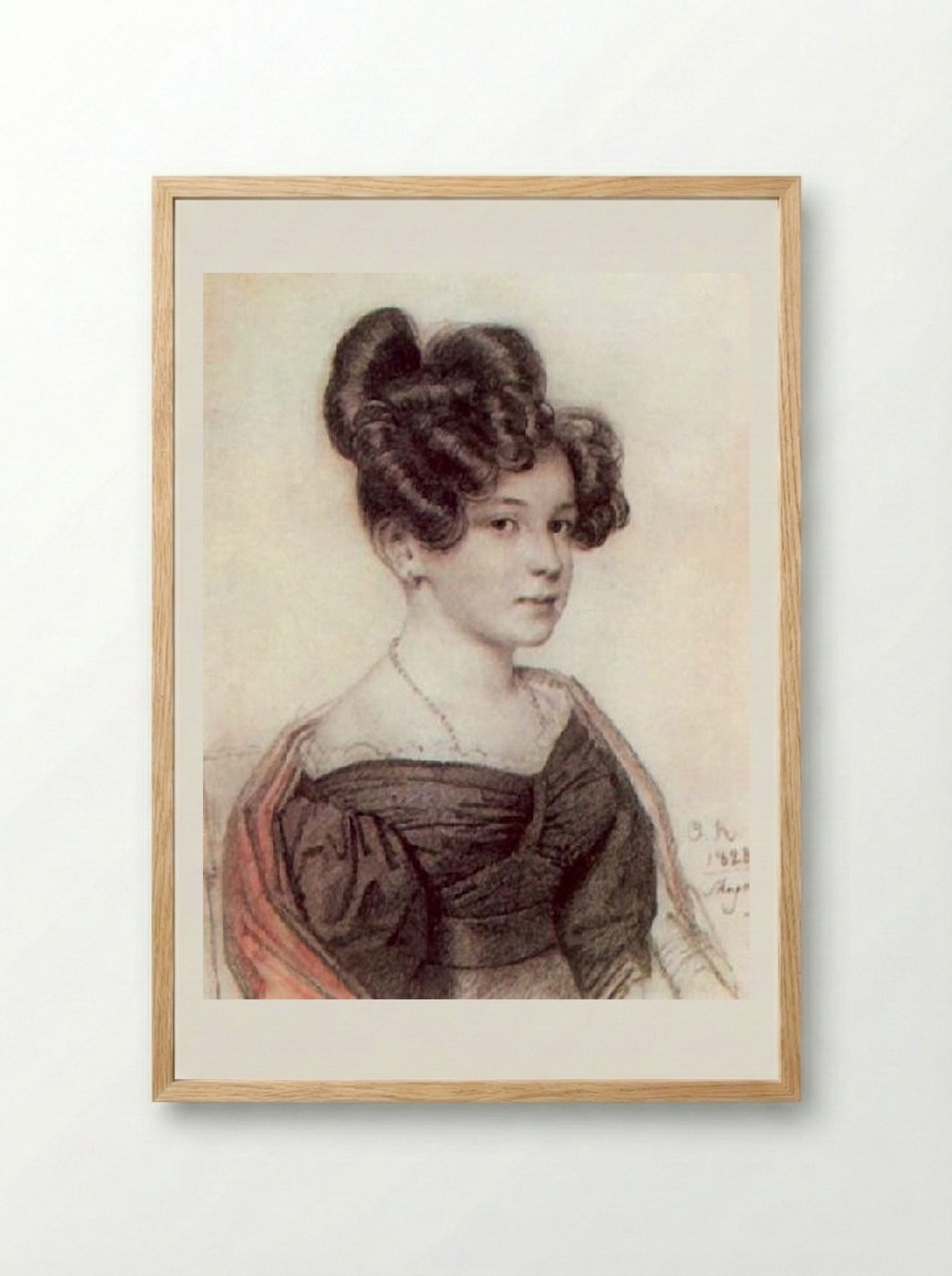 Portrait of Anna Olenina - Orest Kiprensky - Framed Print Wood