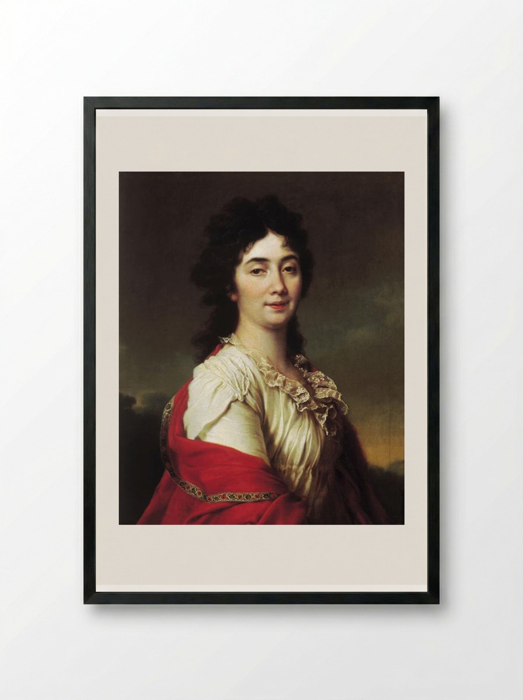 Portrait of Anna Stepanovna Protassova - Dmitry Levitzky - Framed Print Black
