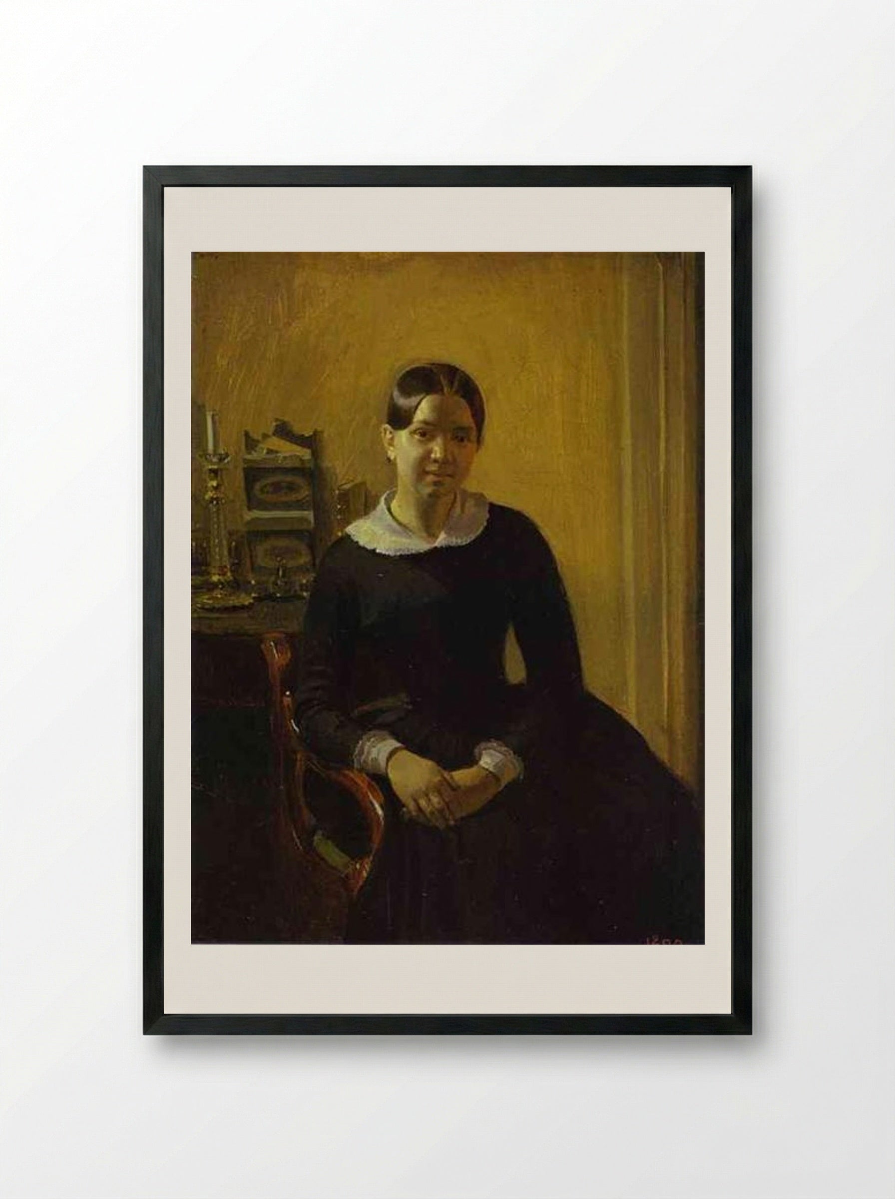 Portrait of Anna Zhdanovich - Pavel Fedotov - Framed Print Black