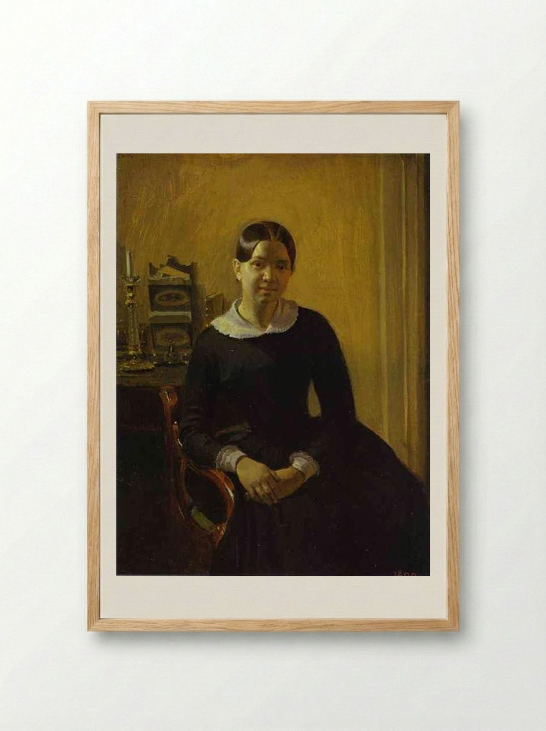 Portrait of Anna Zhdanovich - Pavel Fedotov - Framed Print Wood