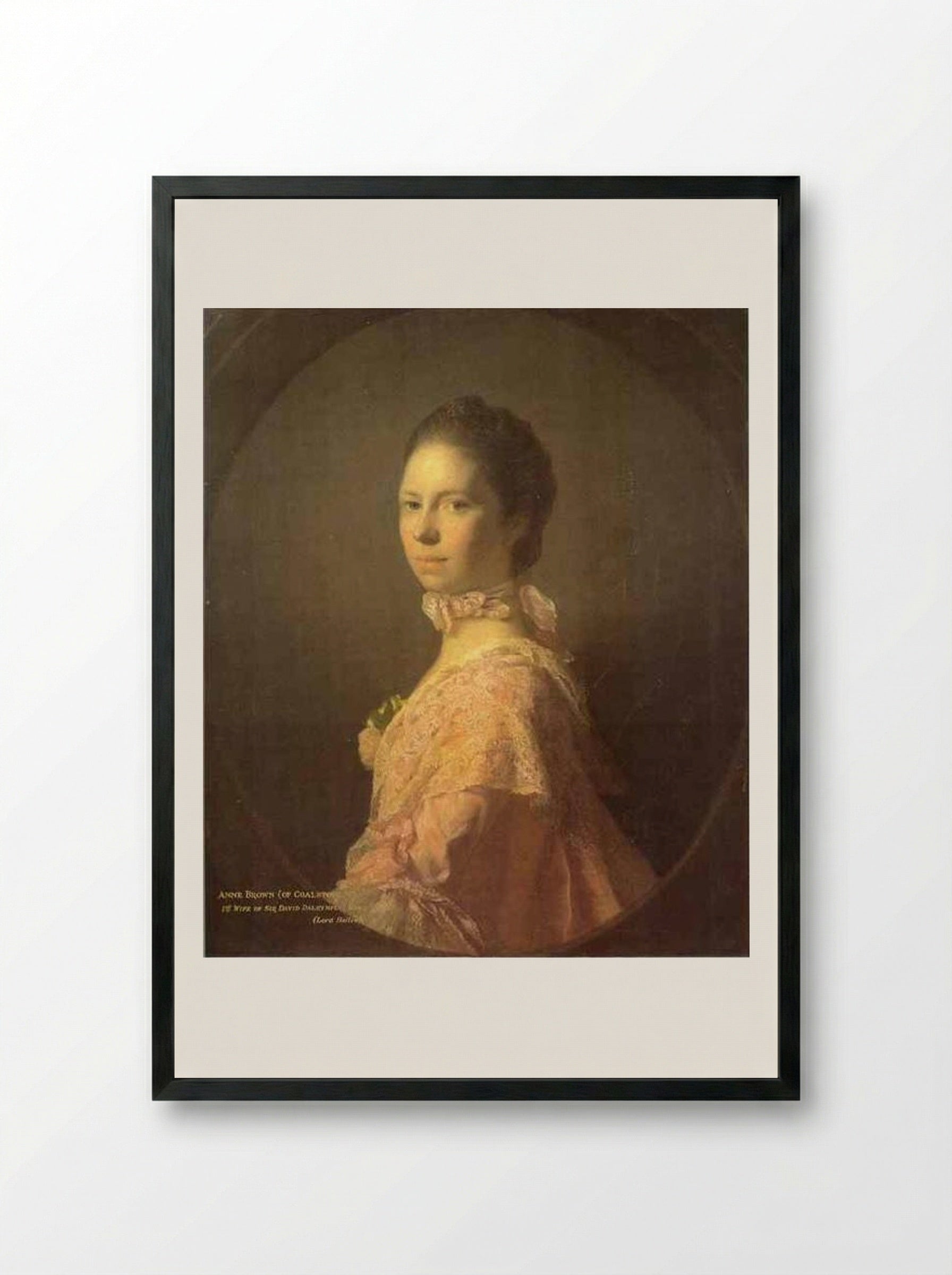 Portrait of Anne Brown - Allan Ramsay - Framed Print Black