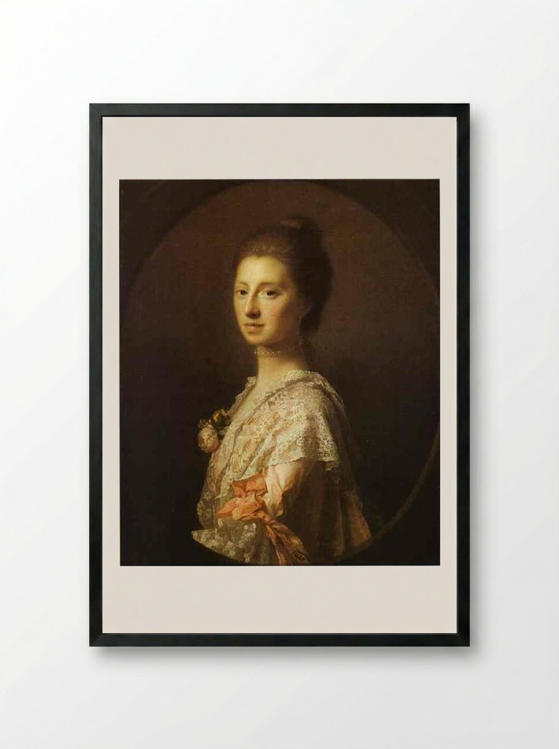 Portrait of Anne Bruce, Mrs. Bruce of Arnot - Allan Ramsay - Framed Print Black