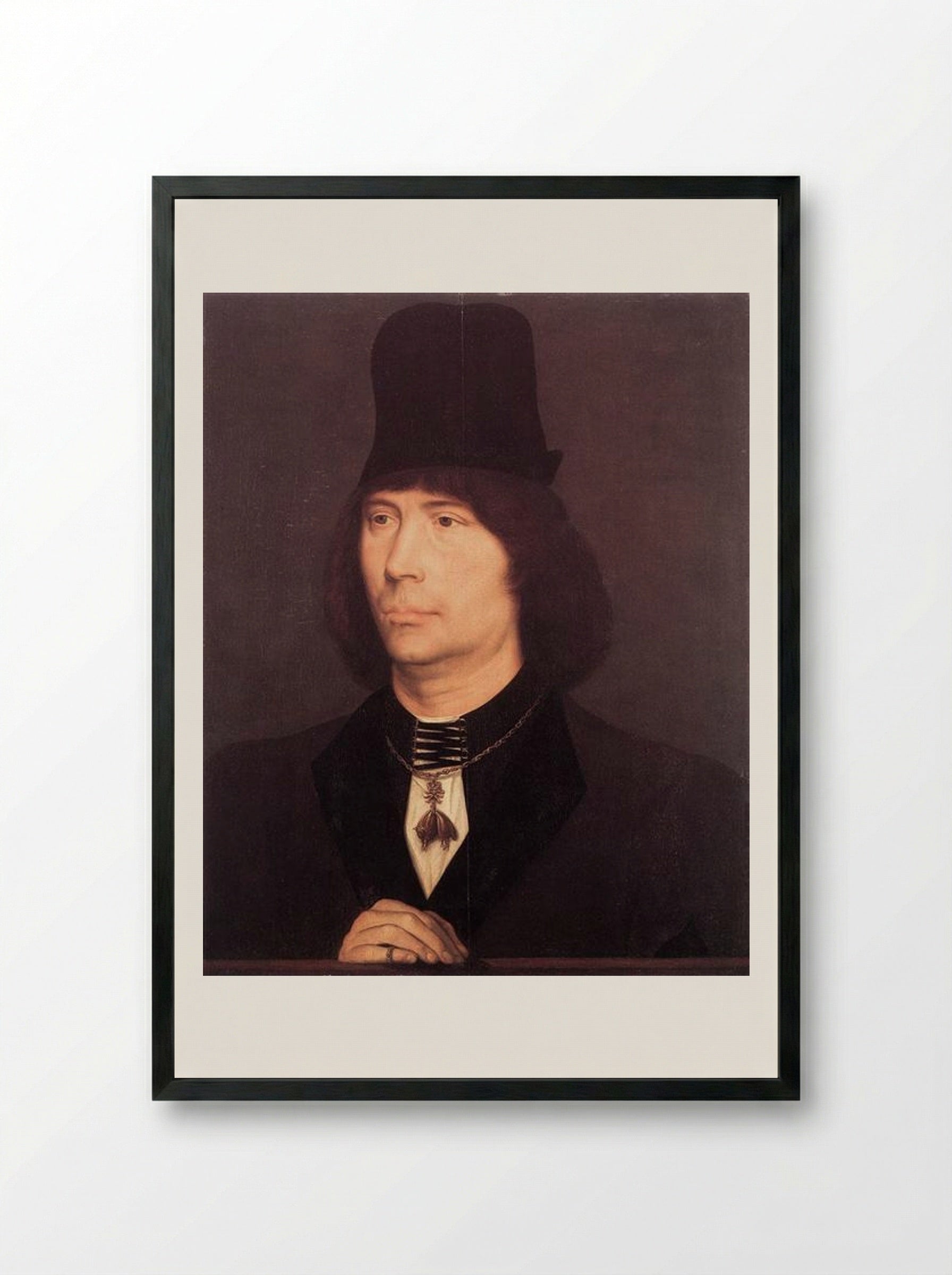 Portrait of Anthony of Burgundy - Hans Memling - Framed Print Black