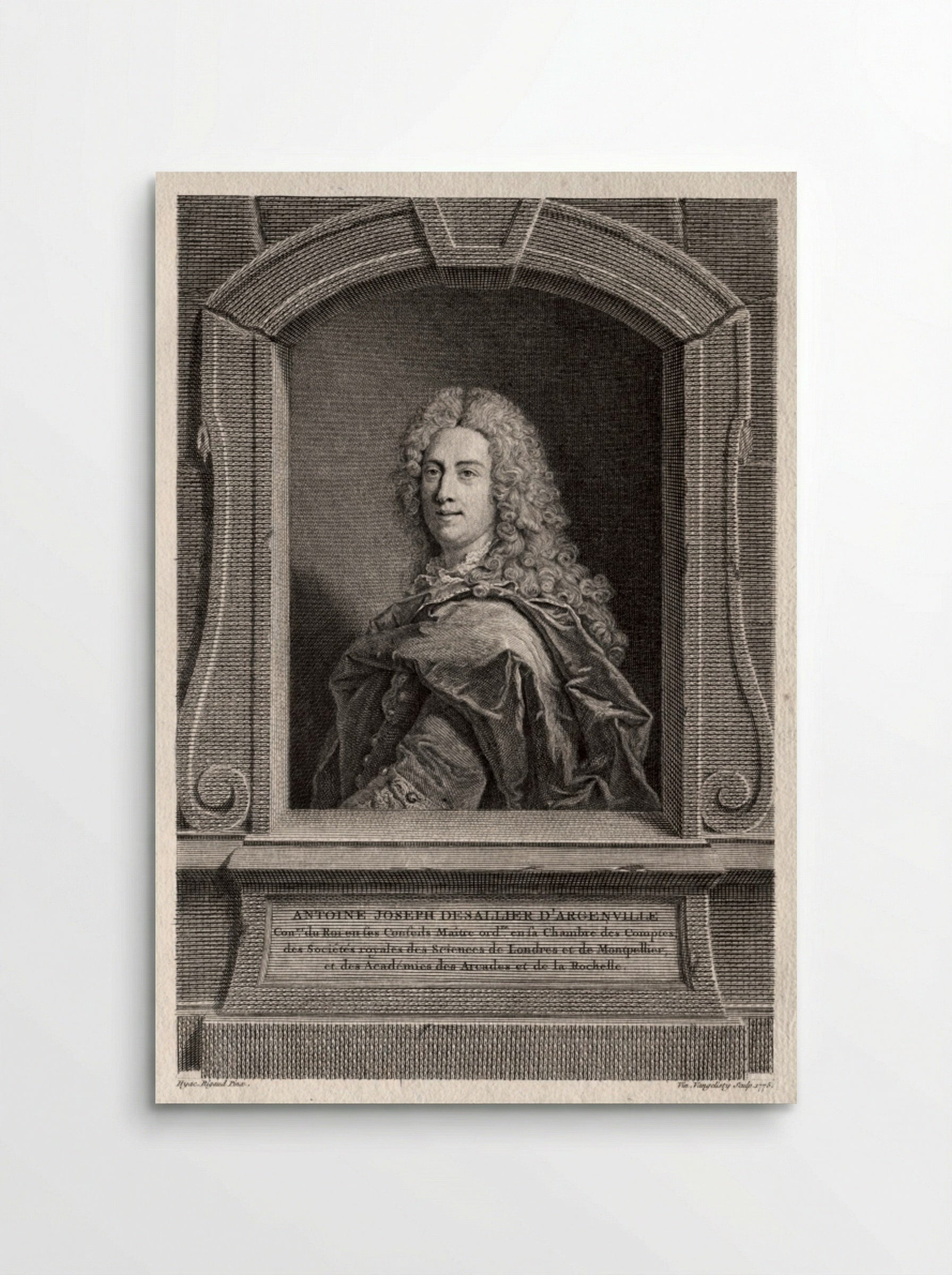 Portrait of Antoine Joseph de Sallier d'Argenville - Vincenzo Vangelisti - Poster
