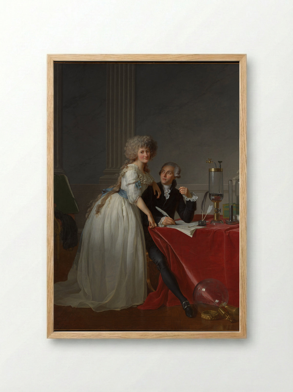 Portrait of Antoine-Laurent Lavoisier and his Wife - Jacques-Louis David - Framed Print Wood