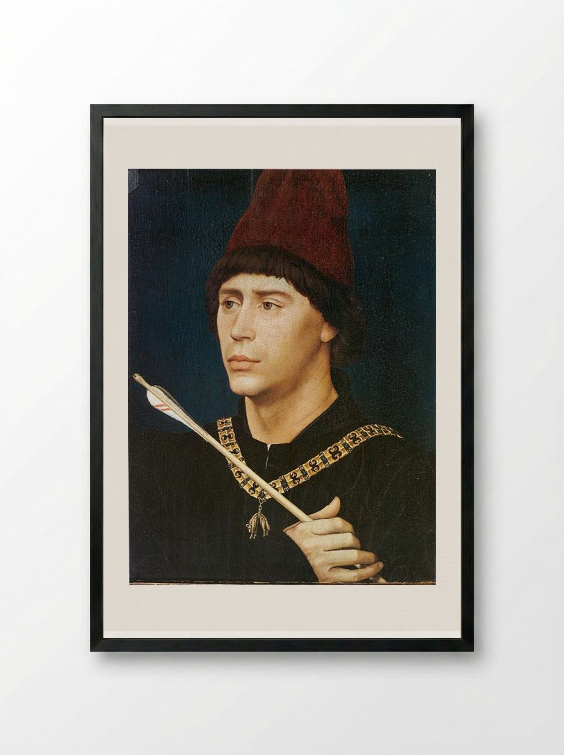 Portrait of Antoine, bastard of Burgundy - Rogier van der Weyden - Framed Print Black