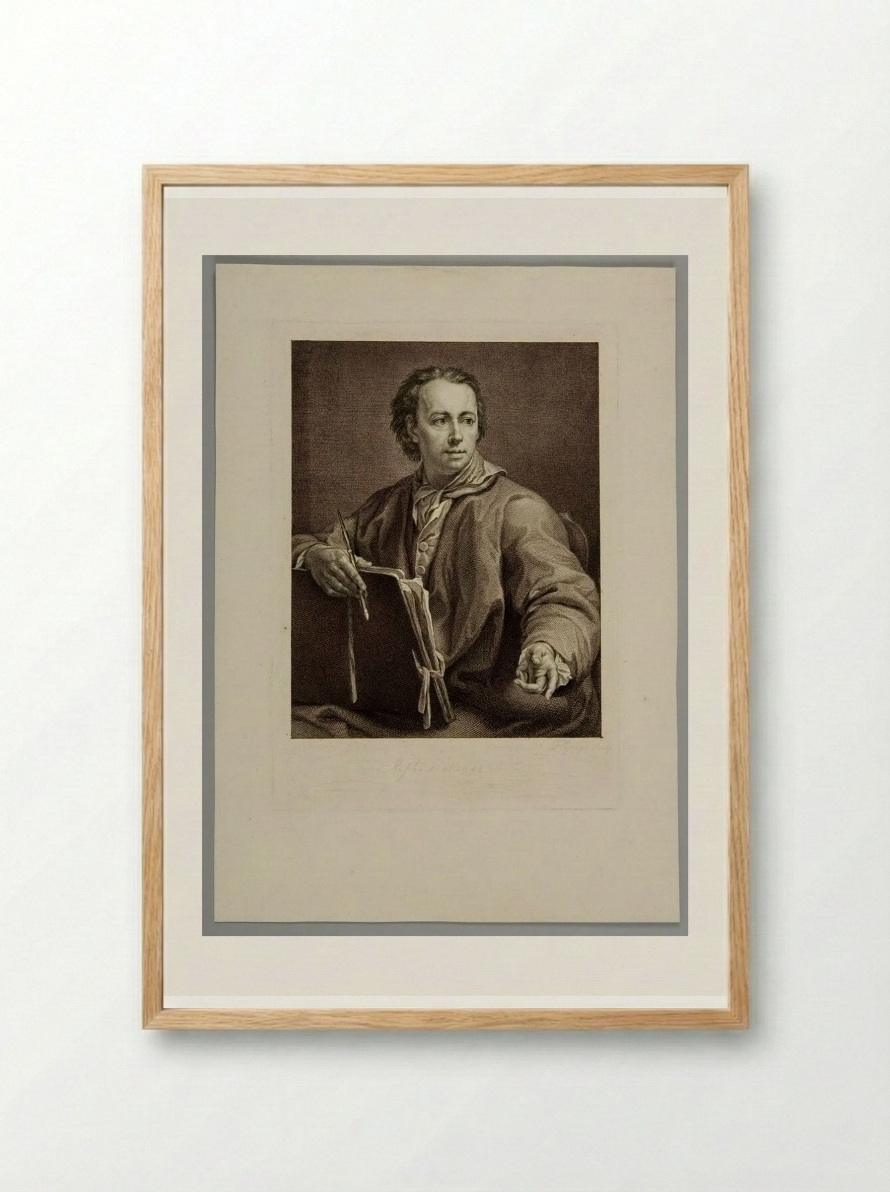 Portrait of Anton Raphael Mengs - Domenico Cunego - Framed Print Wood