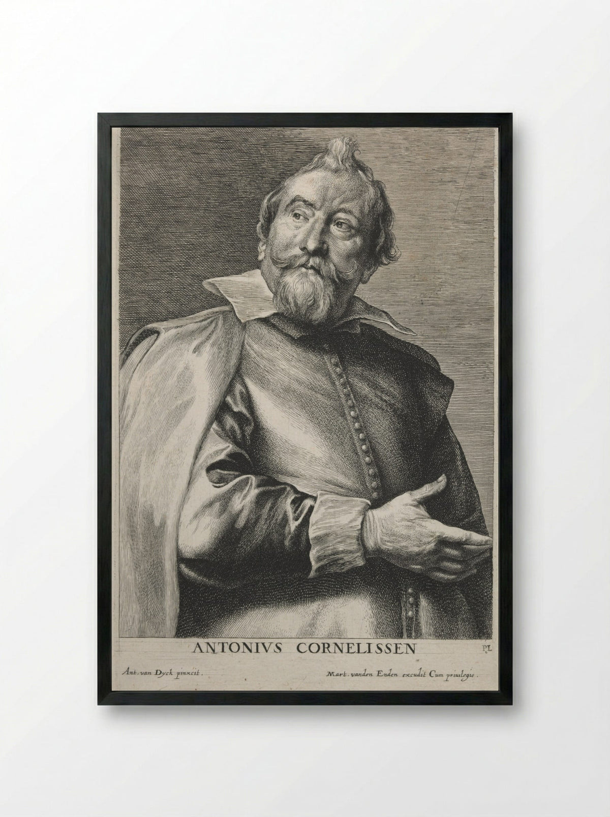 Portrait of Antoon Cornelissen - Anthony van Dyck - Framed Print Black