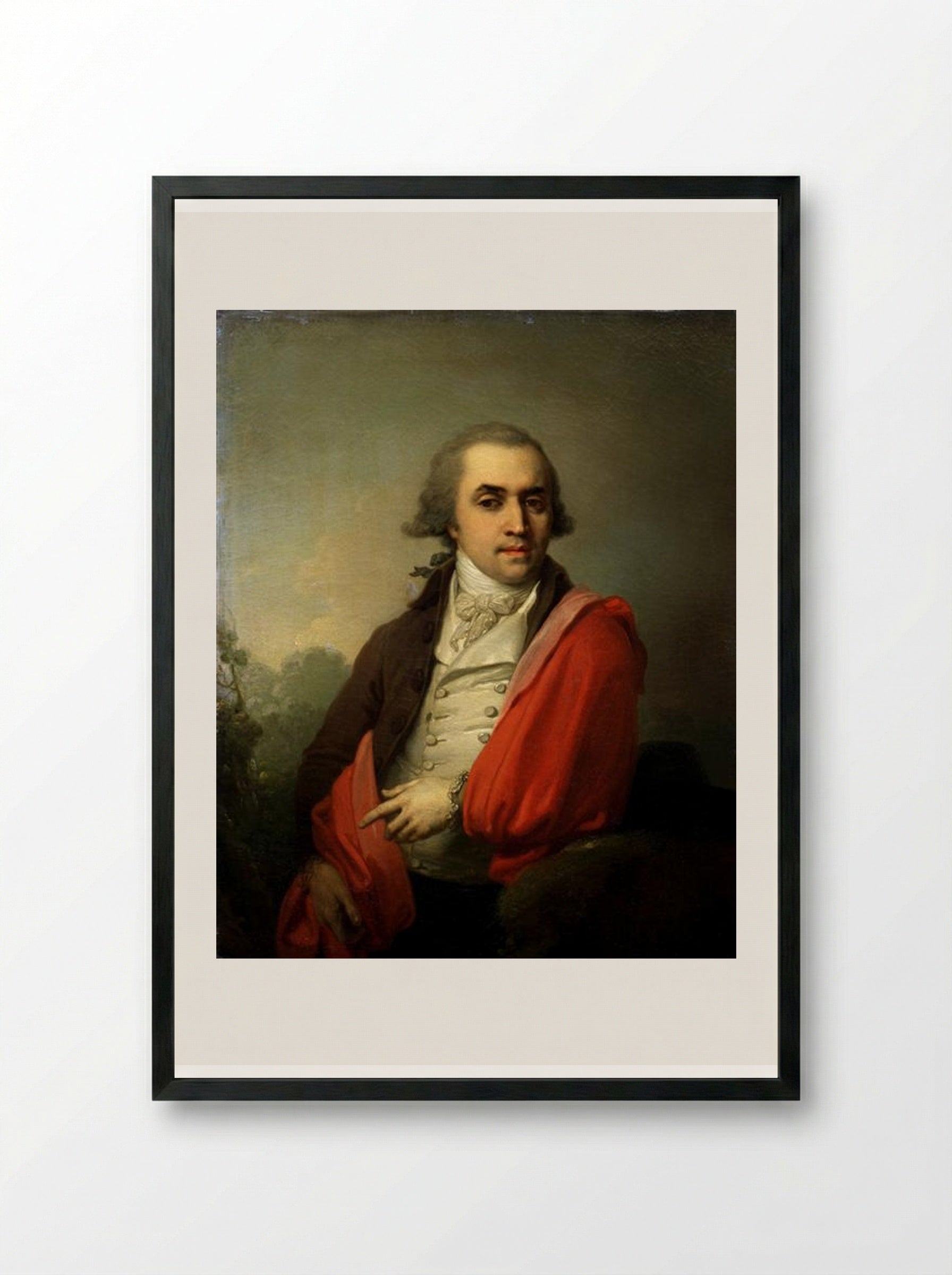 Portrait of Ardalyon Torsukov - Vladimir Borovikovsky - Framed Print Black