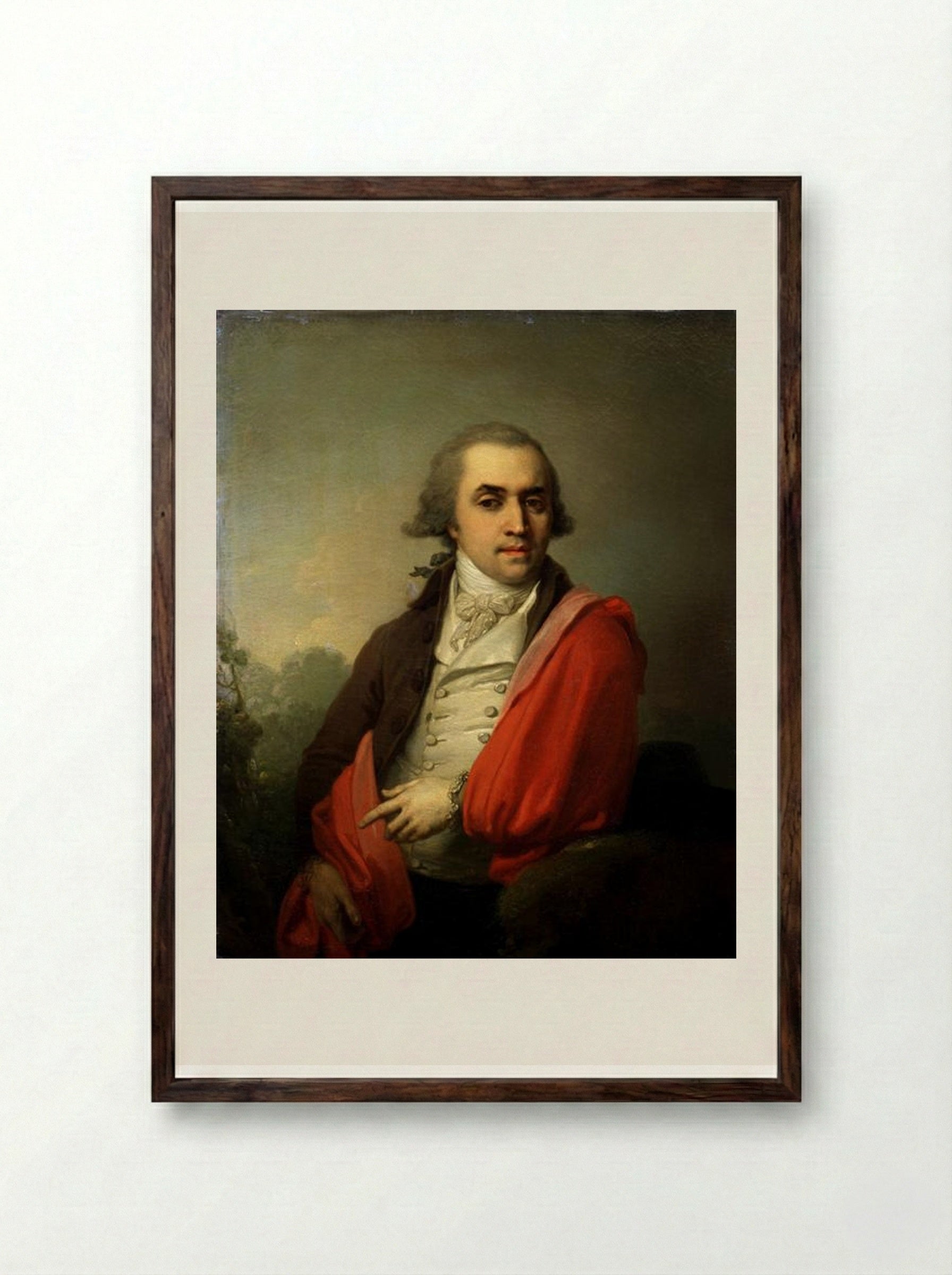 Portrait of Ardalyon Torsukov - Vladimir Borovikovsky - Framed Print Dark Wood