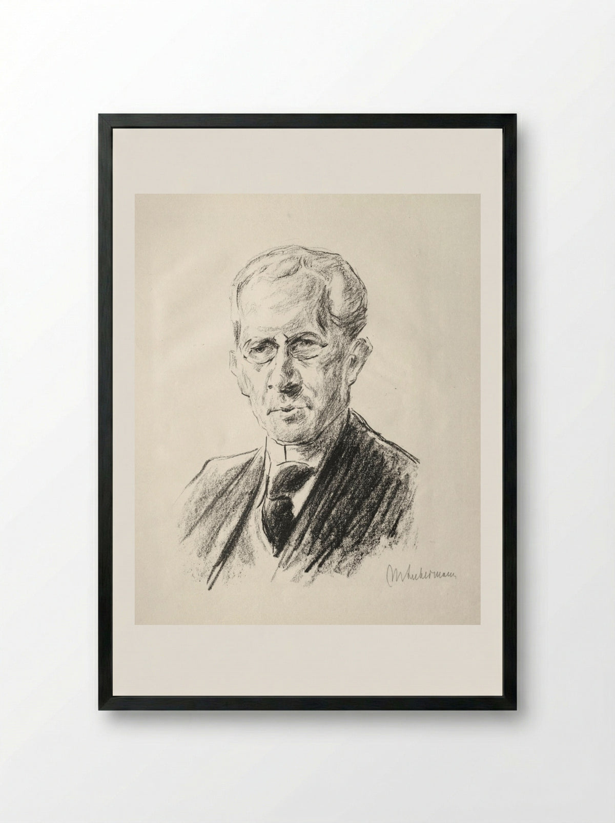 Portrait of Arno Holz - Max Liebermann - Framed Print Black