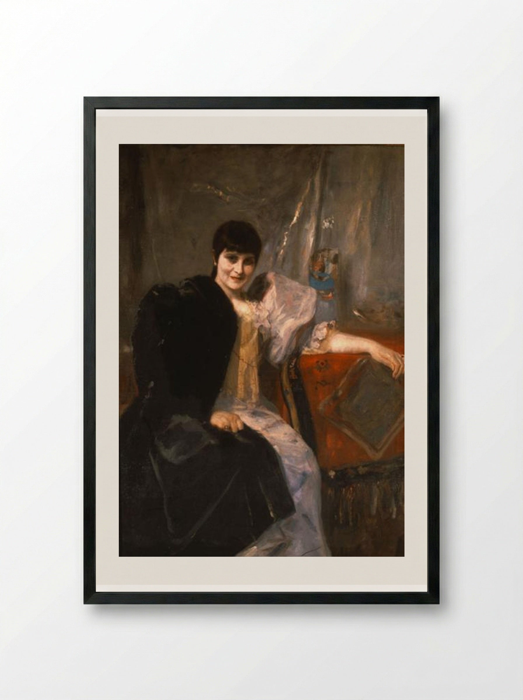 Portrait of Artemis Gyzi - Nikolaos Gyzis - Framed Print Black