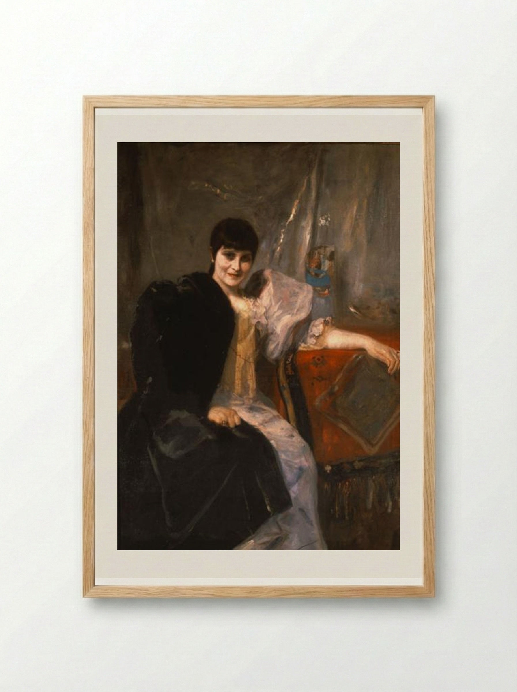 Portrait of Artemis Gyzi - Nikolaos Gyzis - Framed Print Wood