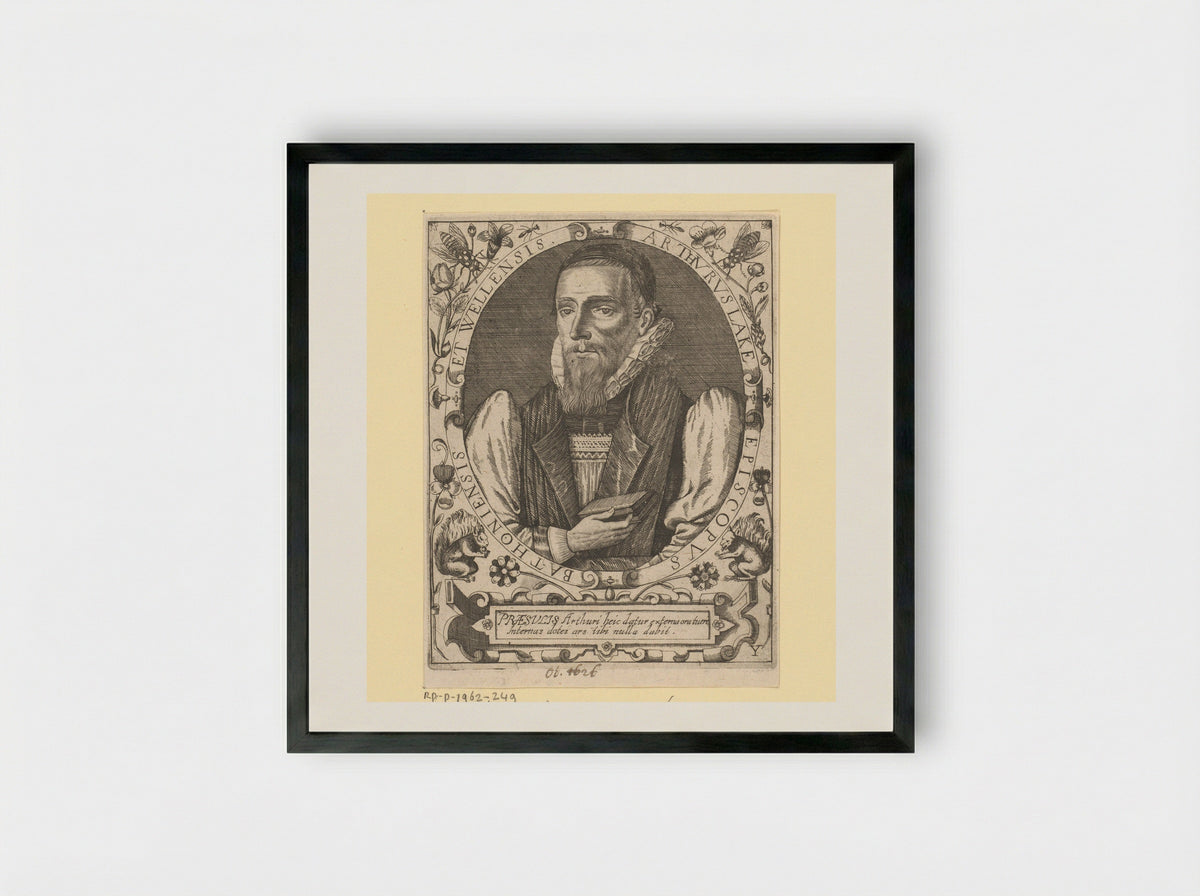 Portrait of Arthur Lake, Bishop of Bath and Wells - Paul de Zetter - Framed Print Black