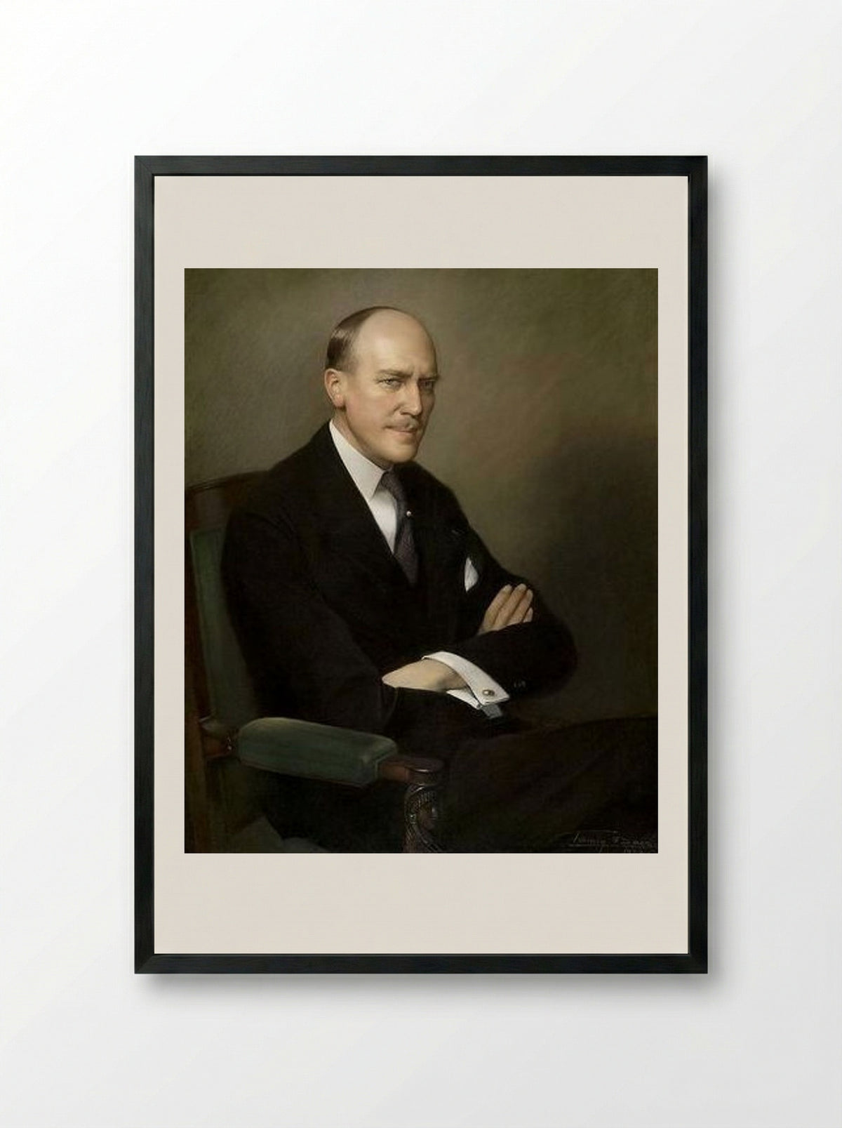 Portrait of Arthur Martin - Firmin Baes - Framed Print Black
