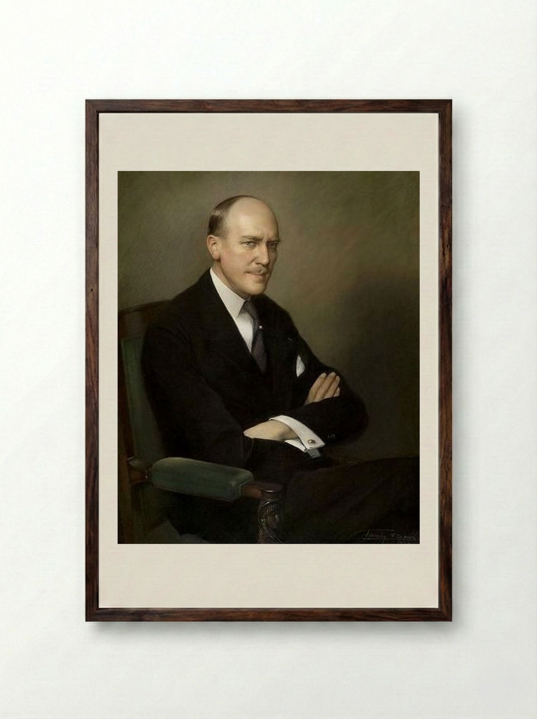 Portrait of Arthur Martin - Firmin Baes - Framed Print Dark Wood