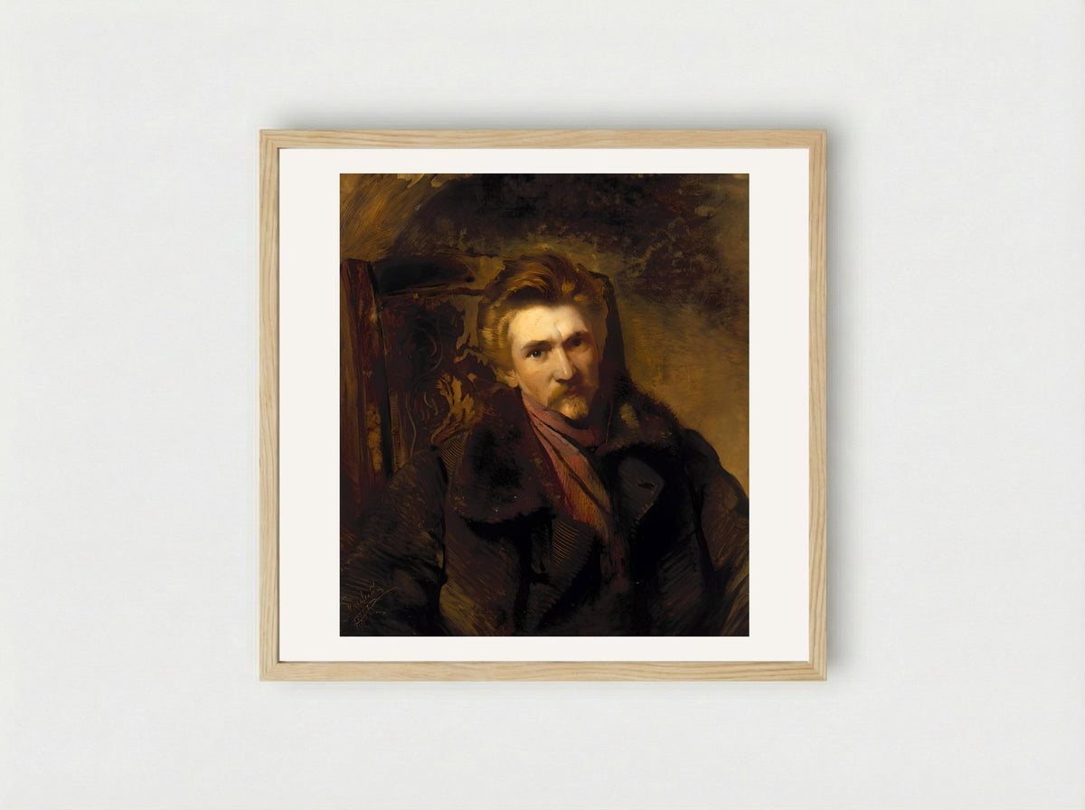 Portrait of Artist Alexander Popov - Konstantin Makovsky - Framed Print Wood