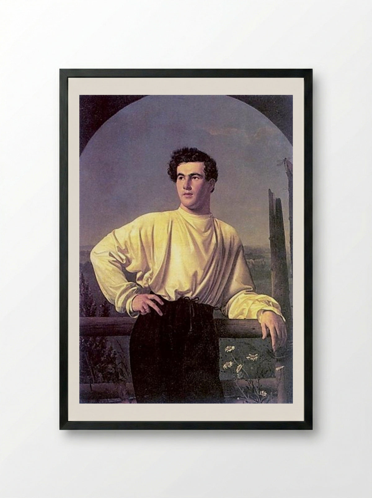 Portrait of Athanasius Shishmarev - Orest Kiprensky - Framed Print Black