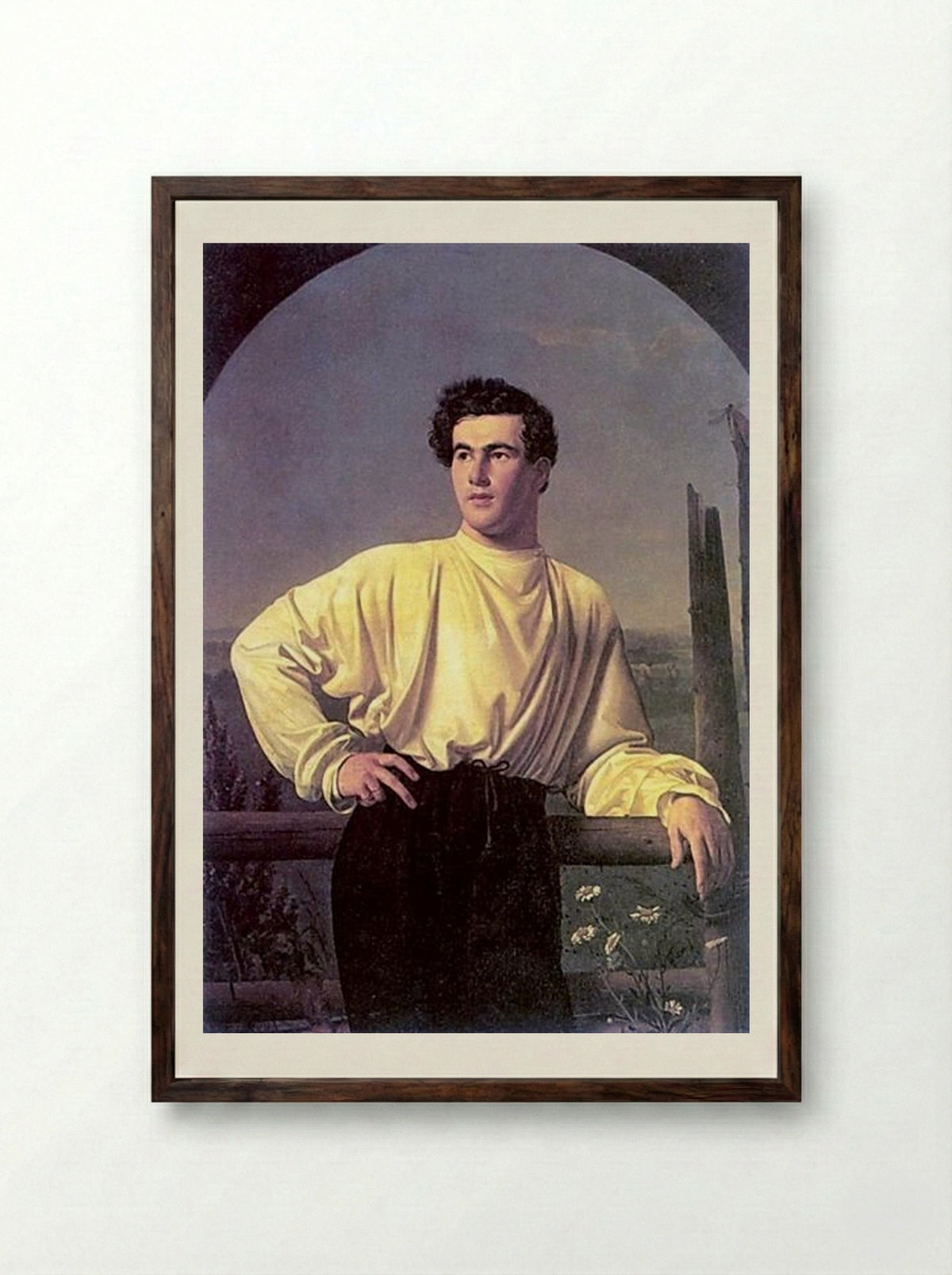 Portrait of Athanasius Shishmarev - Orest Kiprensky - Framed Print Dark Wood