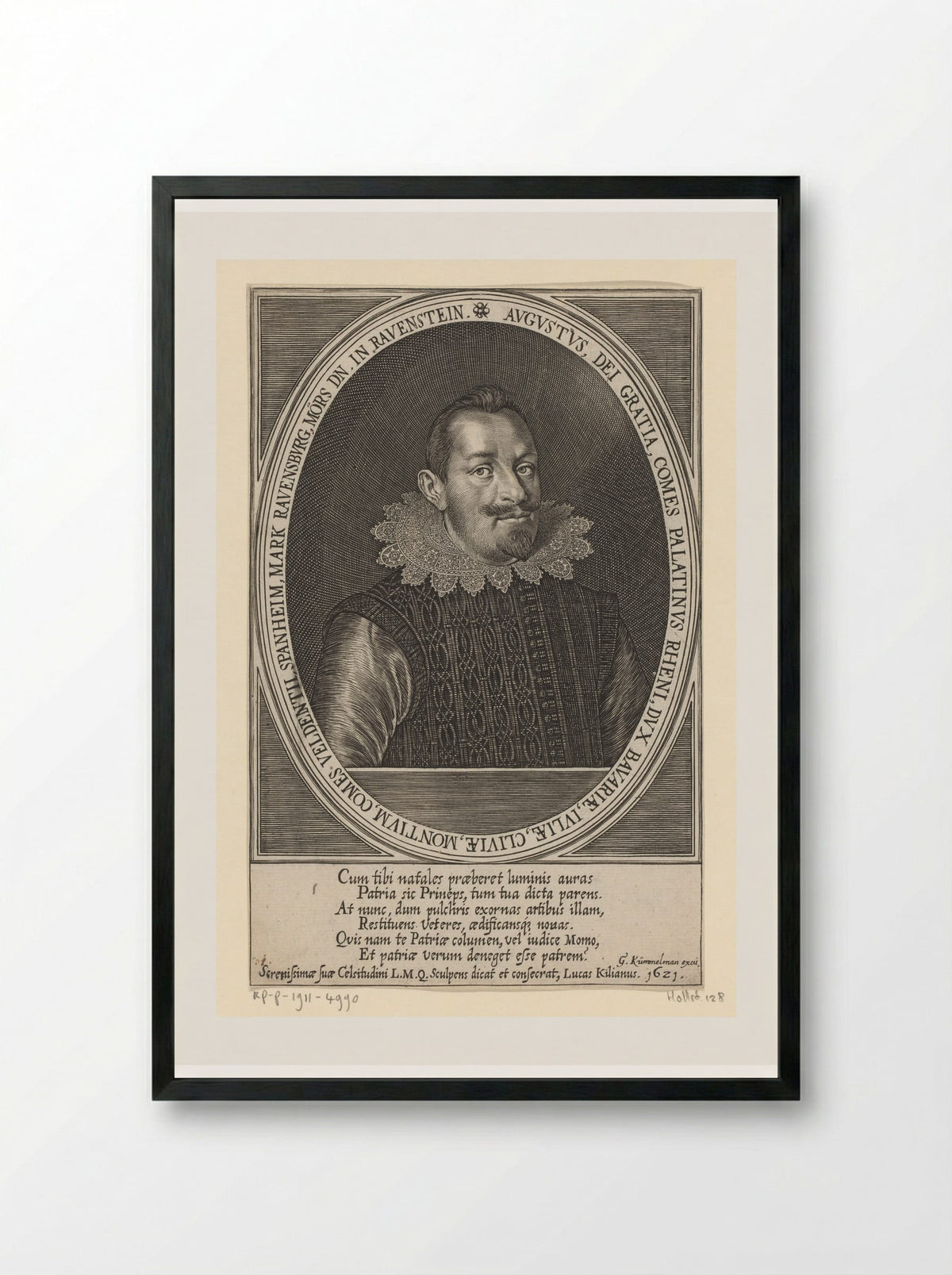 Portrait of August, Count Palatine of Sulzbach - Lucas Kilian - Framed Print Black