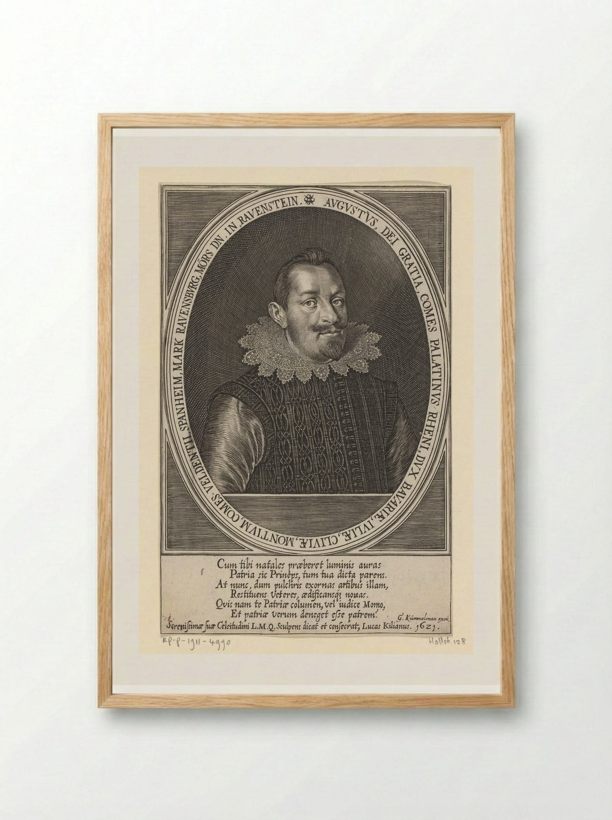 Portrait of August, Count Palatine of Sulzbach - Lucas Kilian - Framed Print Wood