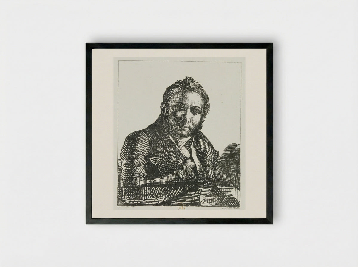 Portrait of Auguste Brunet - Théodore Géricault - Framed Print Black