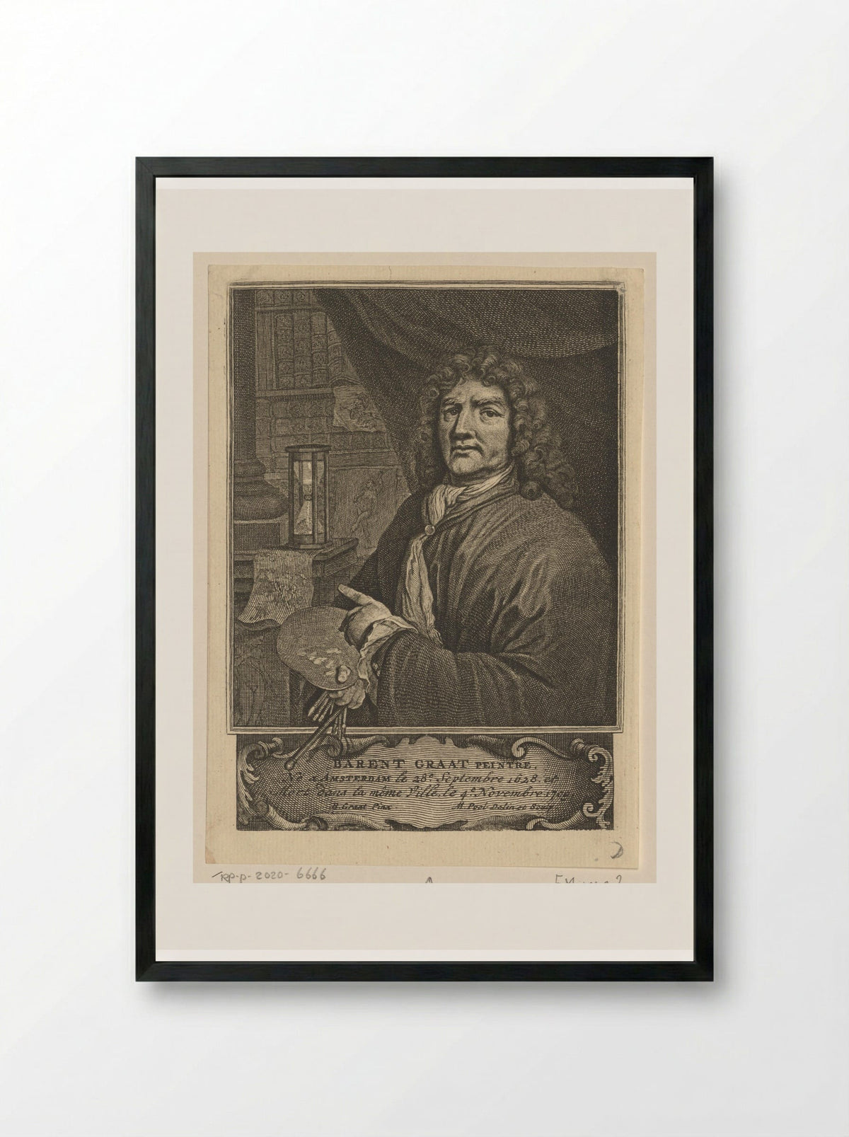 Portrait of Barend Graat - Matthijs Pool - Framed Print Black