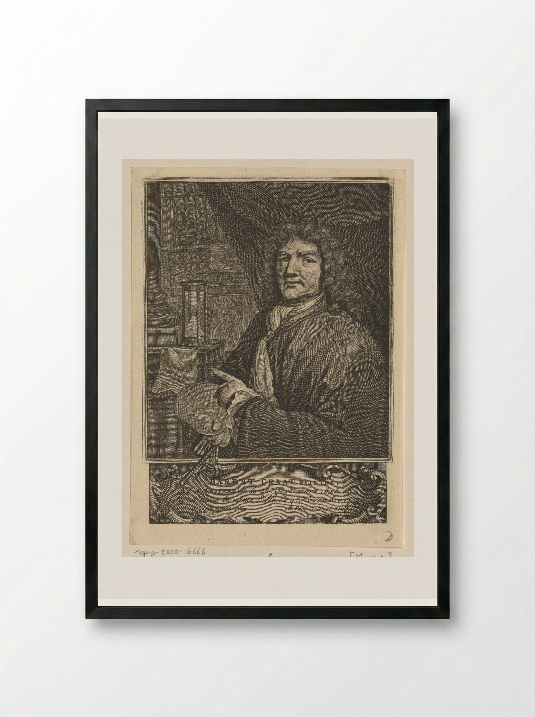 Portrait of Barend Graat - Matthijs Pool - Framed Print Black
