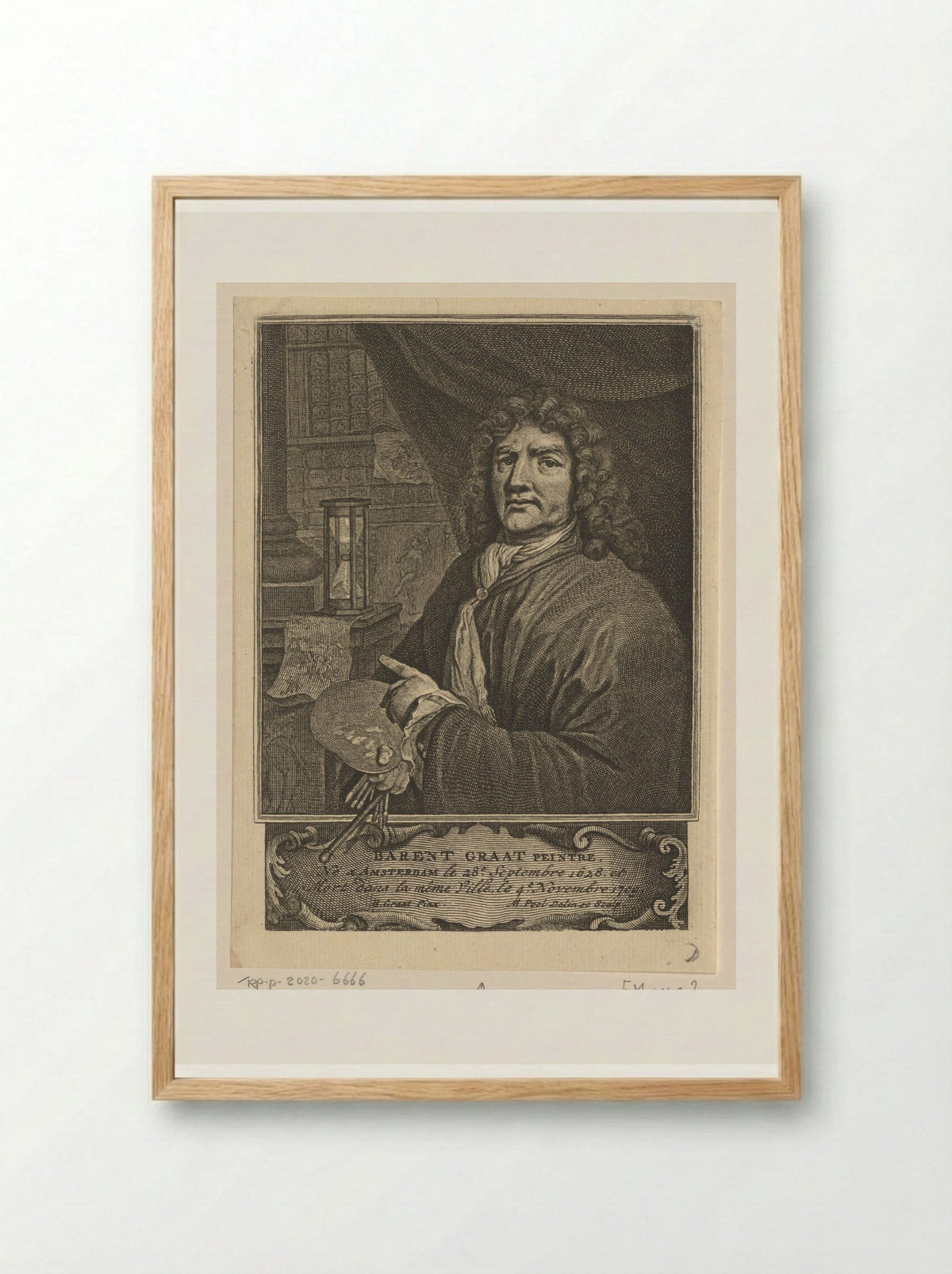 Portrait of Barend Graat - Matthijs Pool - Framed Print Wood