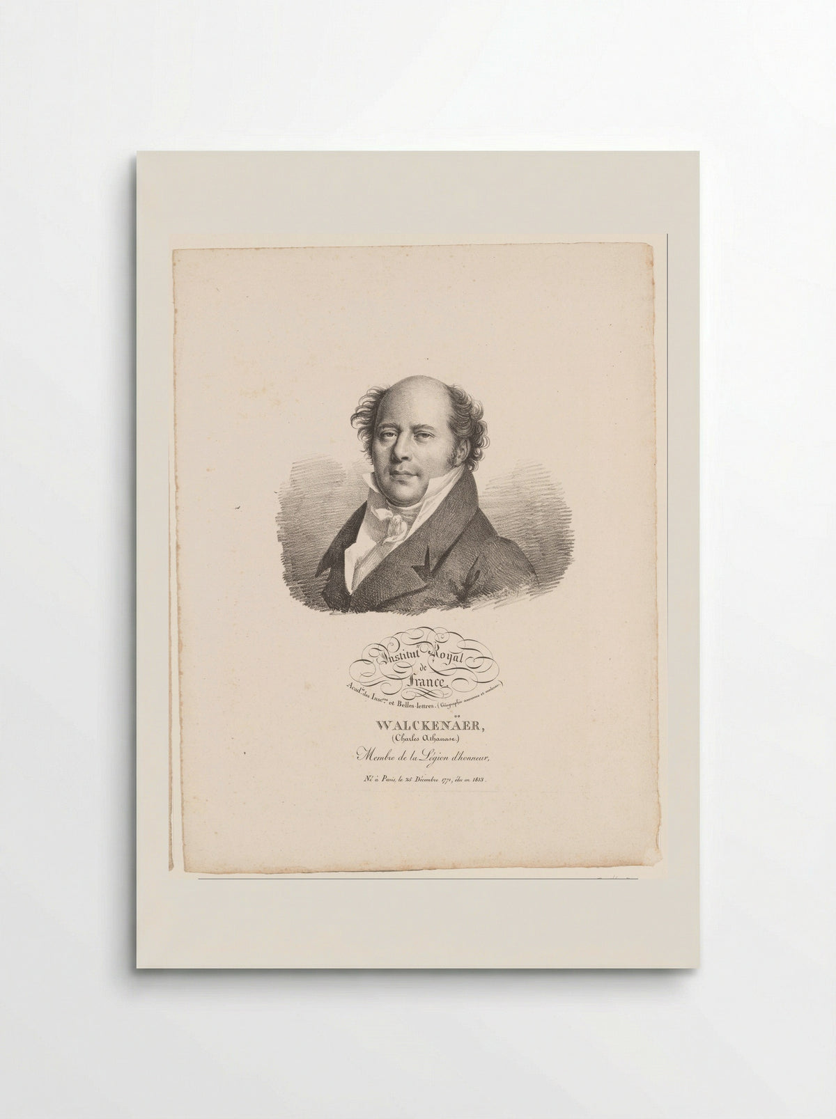 Portrait of Baron Charles Athanase Walckenaer - Antoine François Piéri-Bénard - Poster