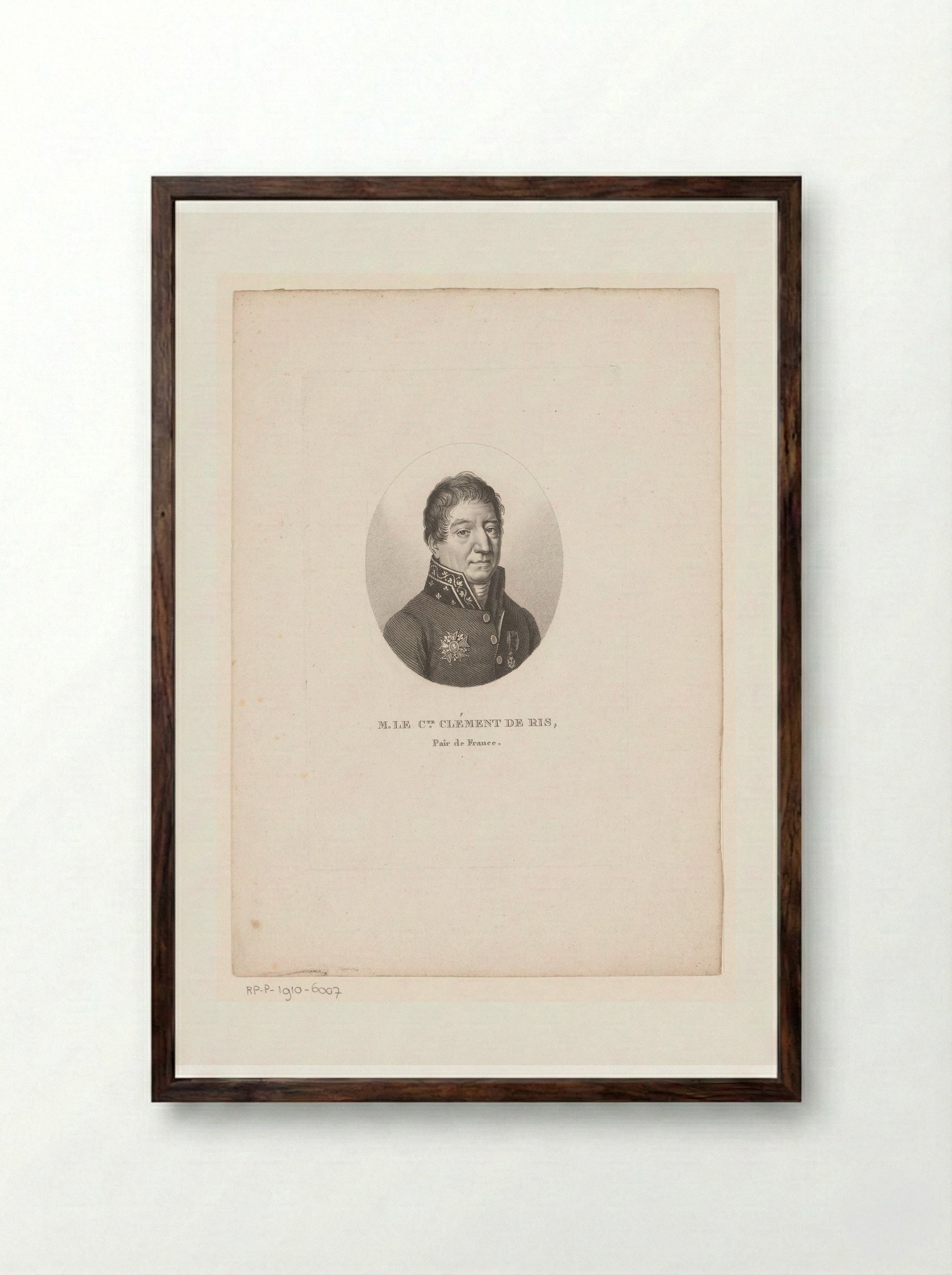 Portrait of Baron Clément de Ris - Ambroise Tardieu - Framed Print Dark Wood