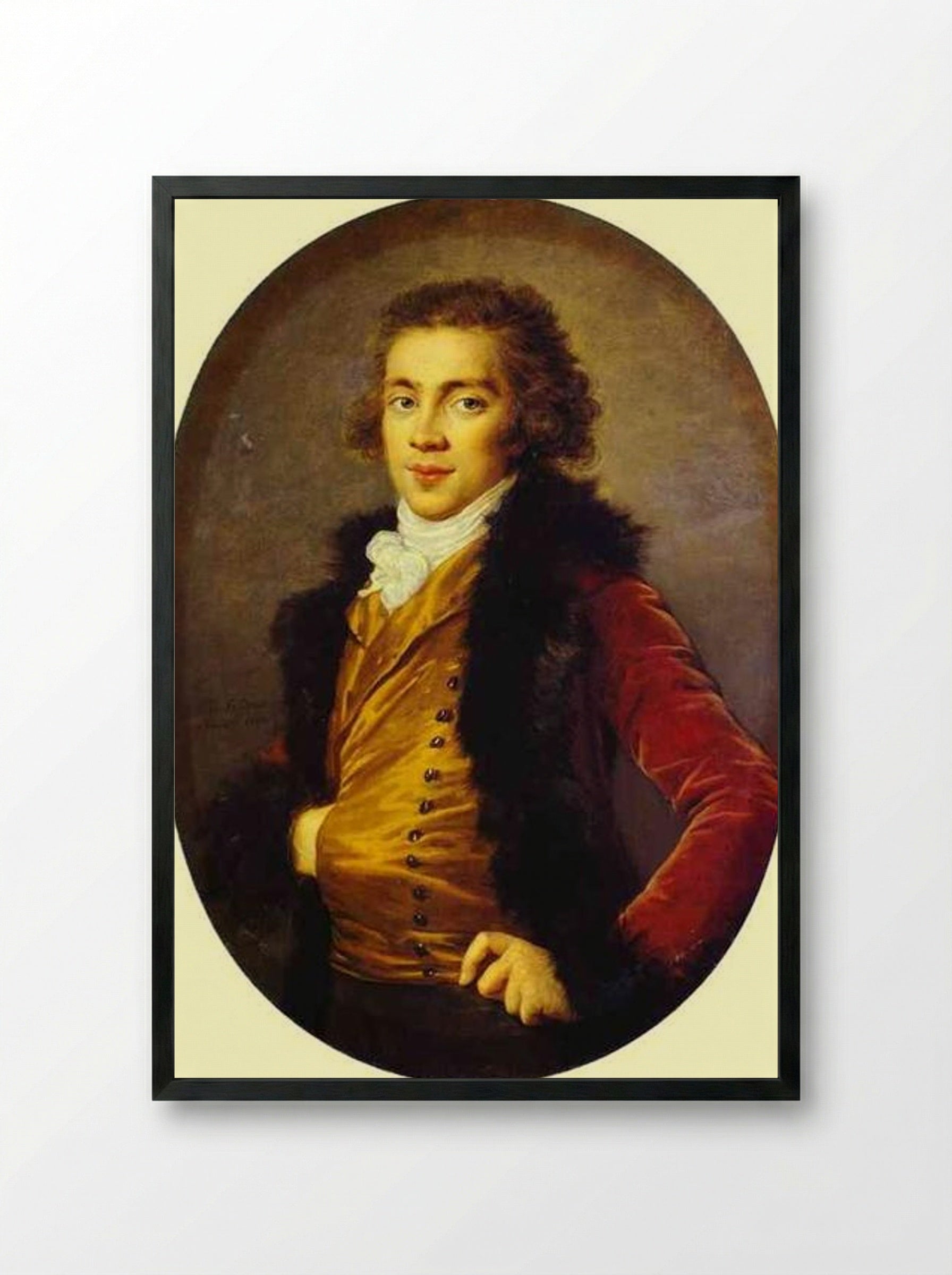 Portrait of Baron Grigory Alexandrovich Stroganoff - Louise Elisabeth Vigée Le Brun - Framed Print Black