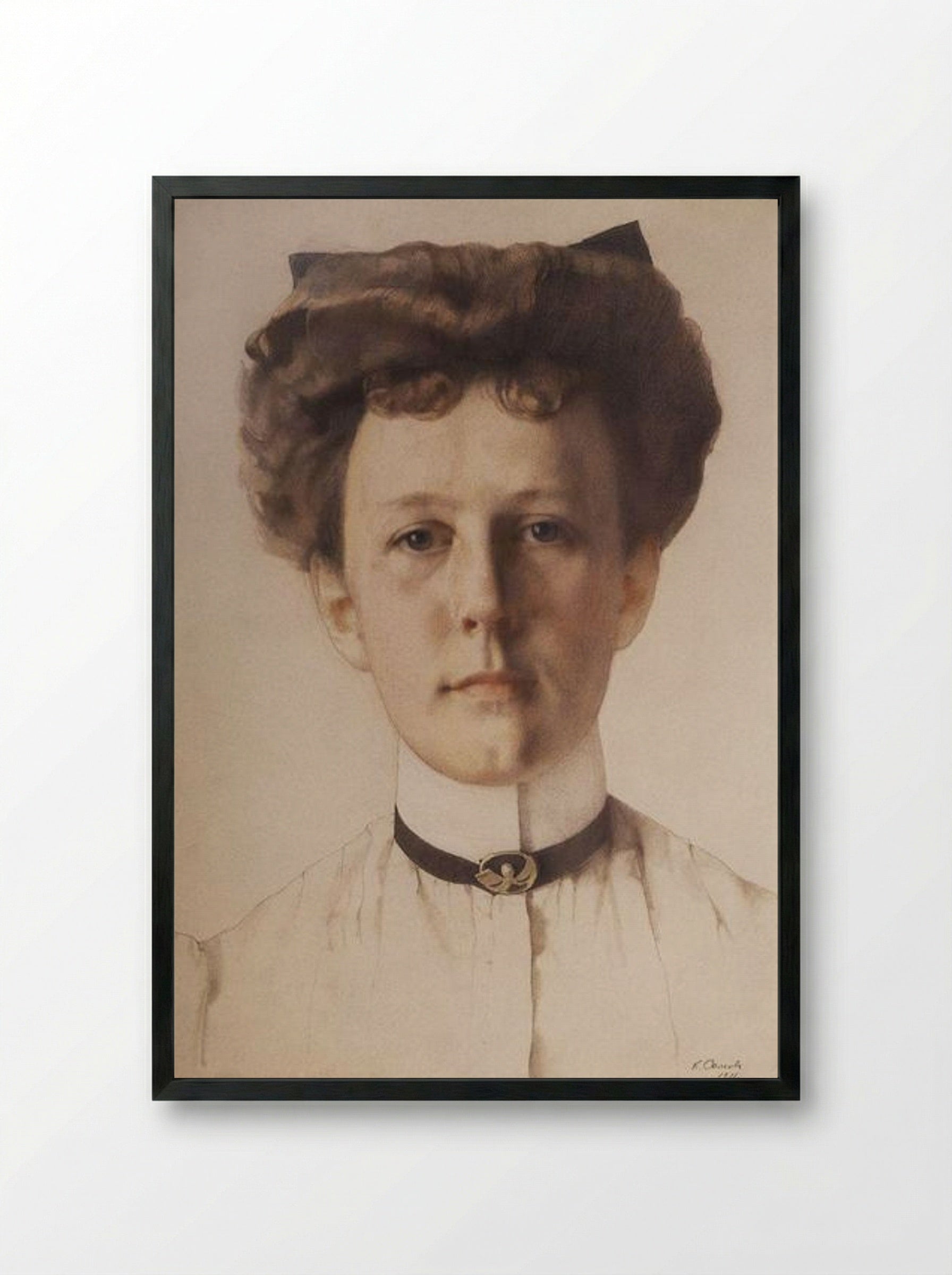 Portrait of Baroness Alexandra Nolde - Konstantin Somov - Framed Print Black