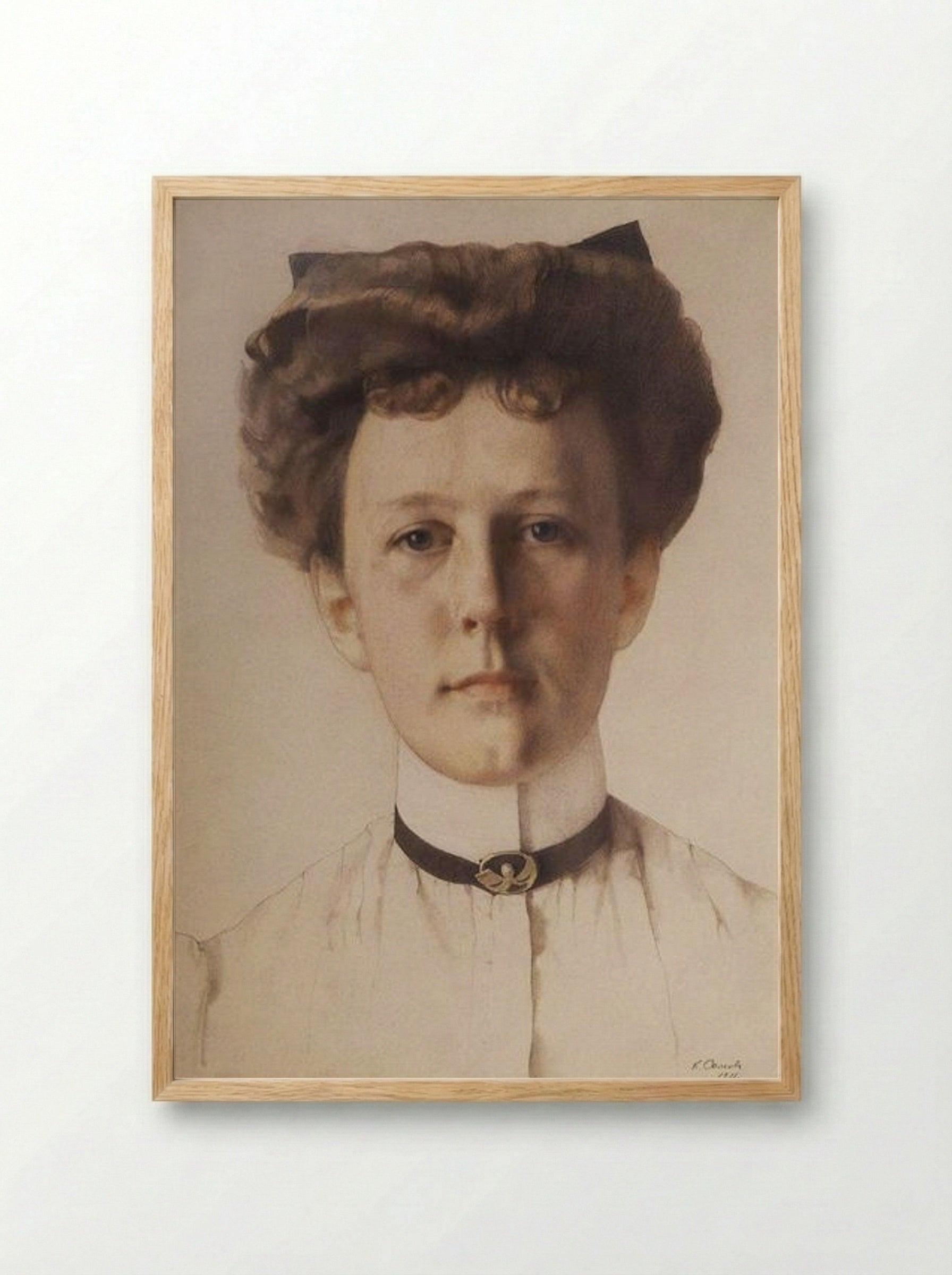 Portrait of Baroness Alexandra Nolde - Konstantin Somov - Framed Print Wood