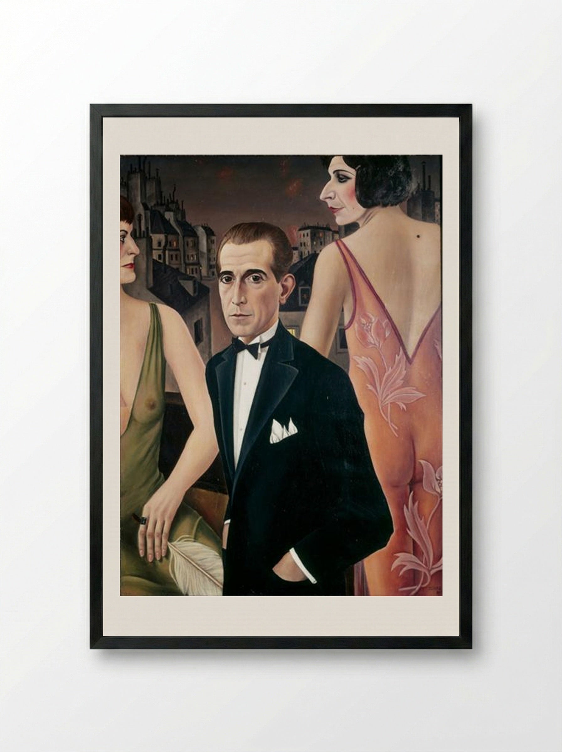 Portrait of Baroness von St. Genois d’Anneaucourt - Christian Schad - Framed Print Black
