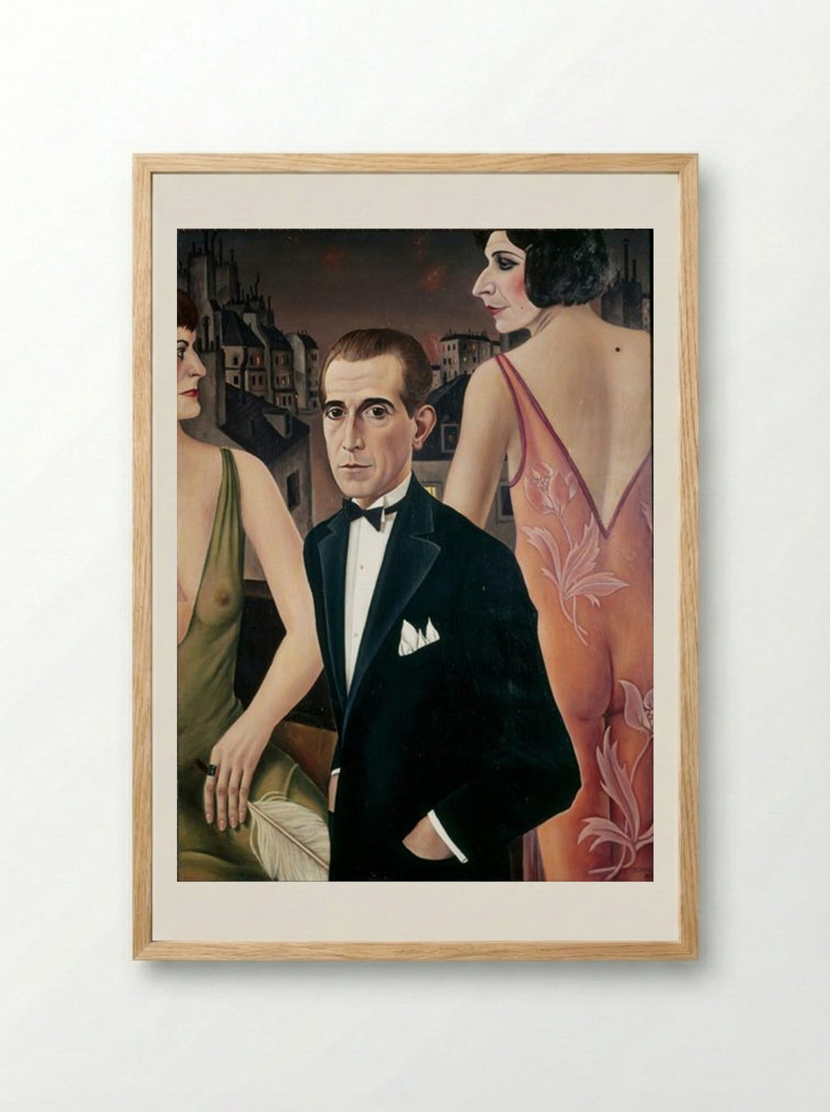 Portrait of Baroness von St. Genois d’Anneaucourt - Christian Schad - Framed Print Wood