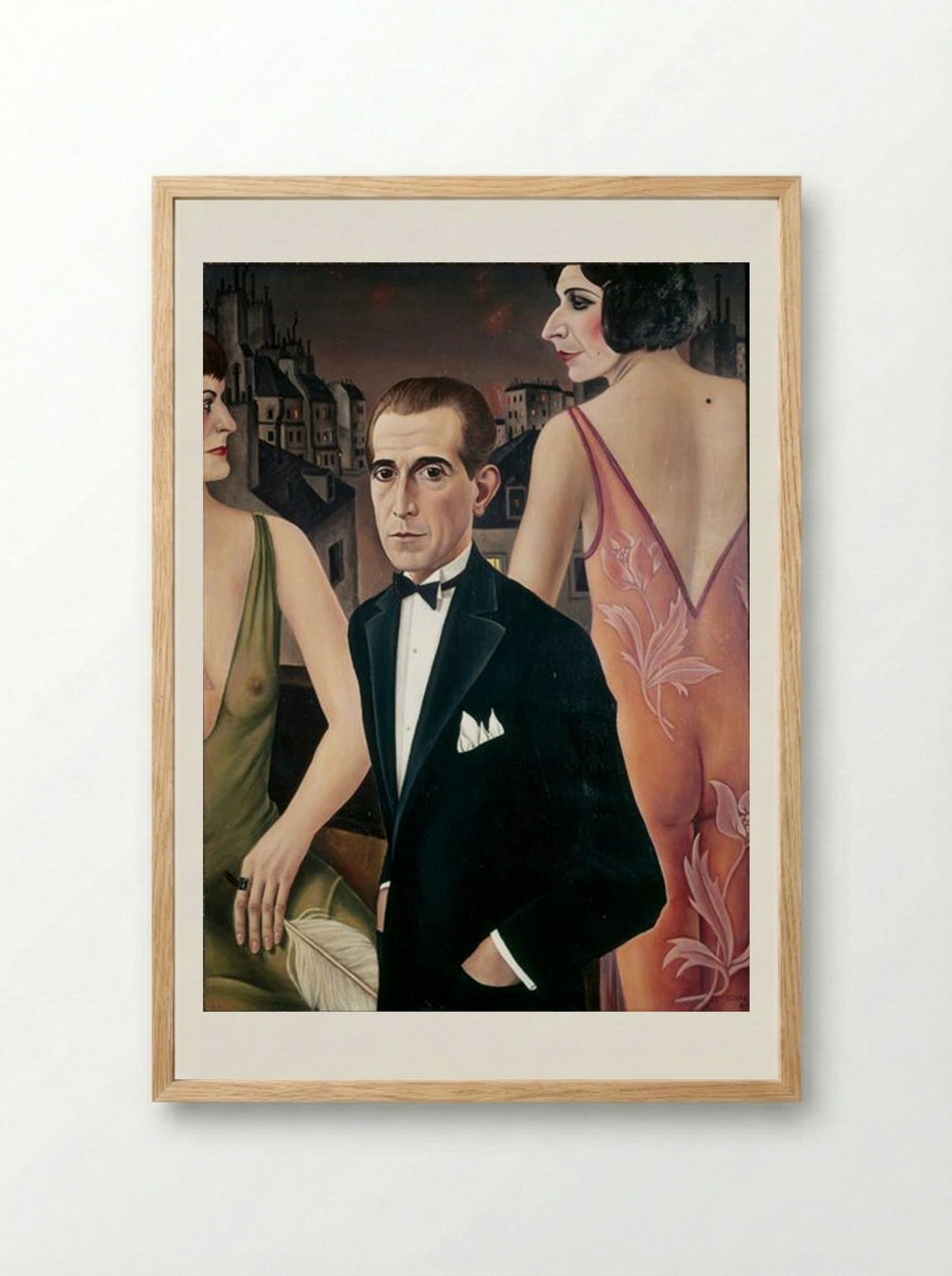 Portrait of Baroness von St. Genois d’Anneaucourt - Christian Schad - Framed Print Wood