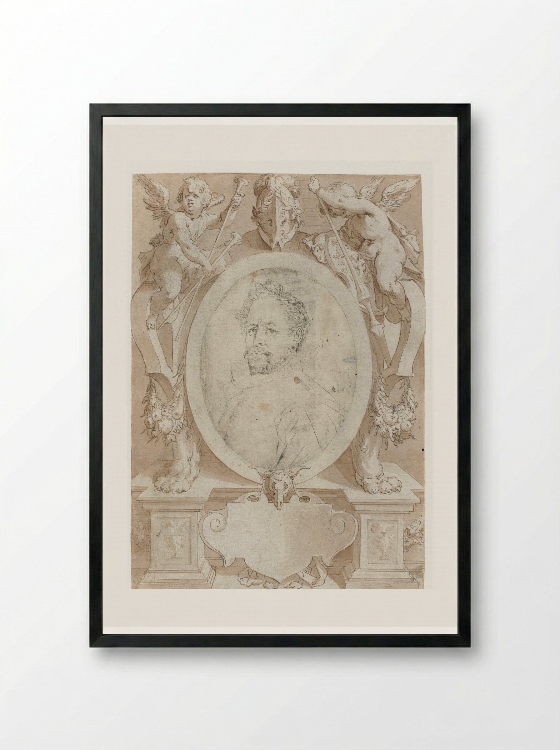 Portrait of Bartholomaeus Spranger - Jan Harmensz. Muller - Framed Print Black
