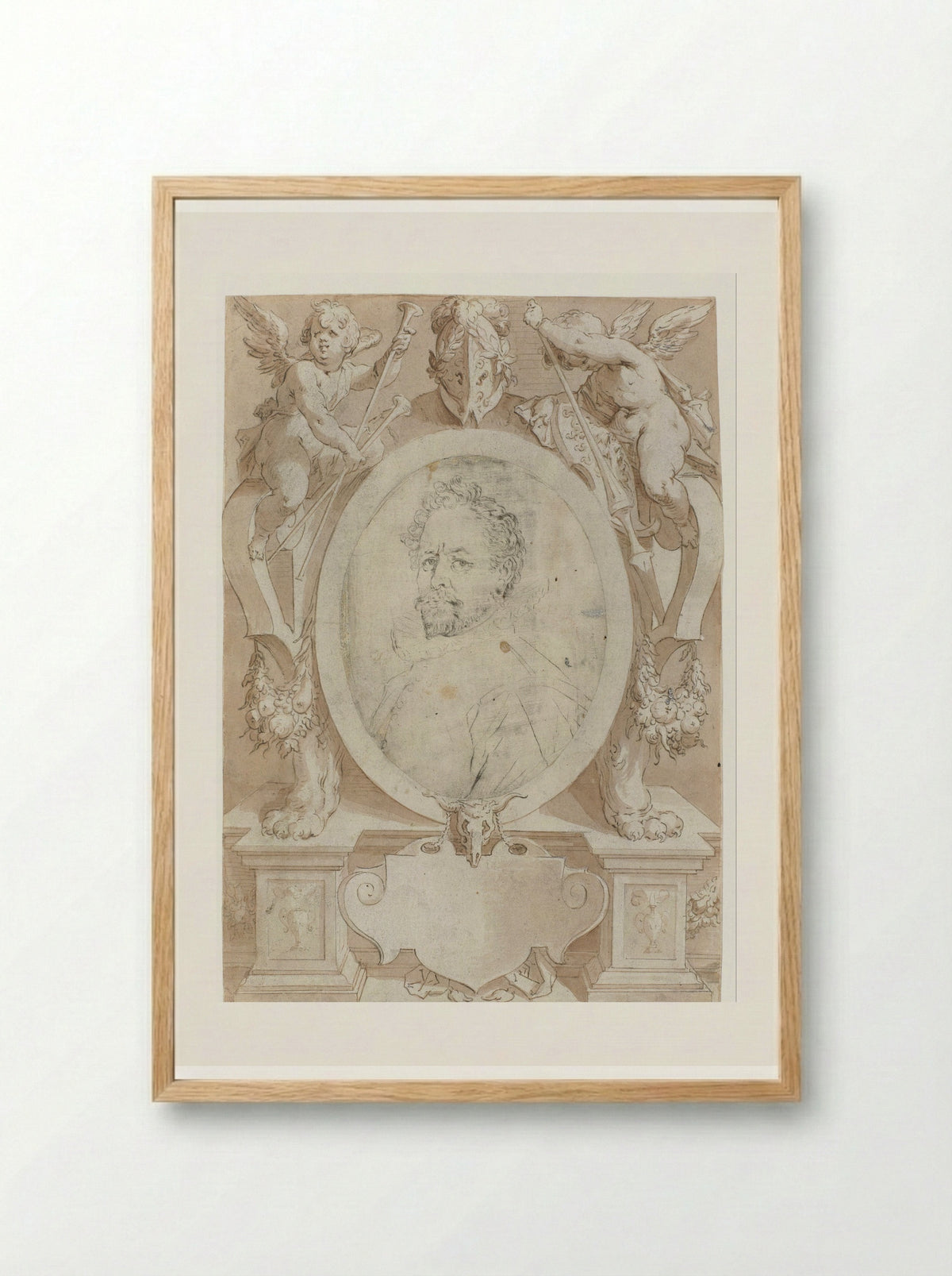 Portrait of Bartholomaeus Spranger - Jan Harmensz. Muller - Framed Print Wood