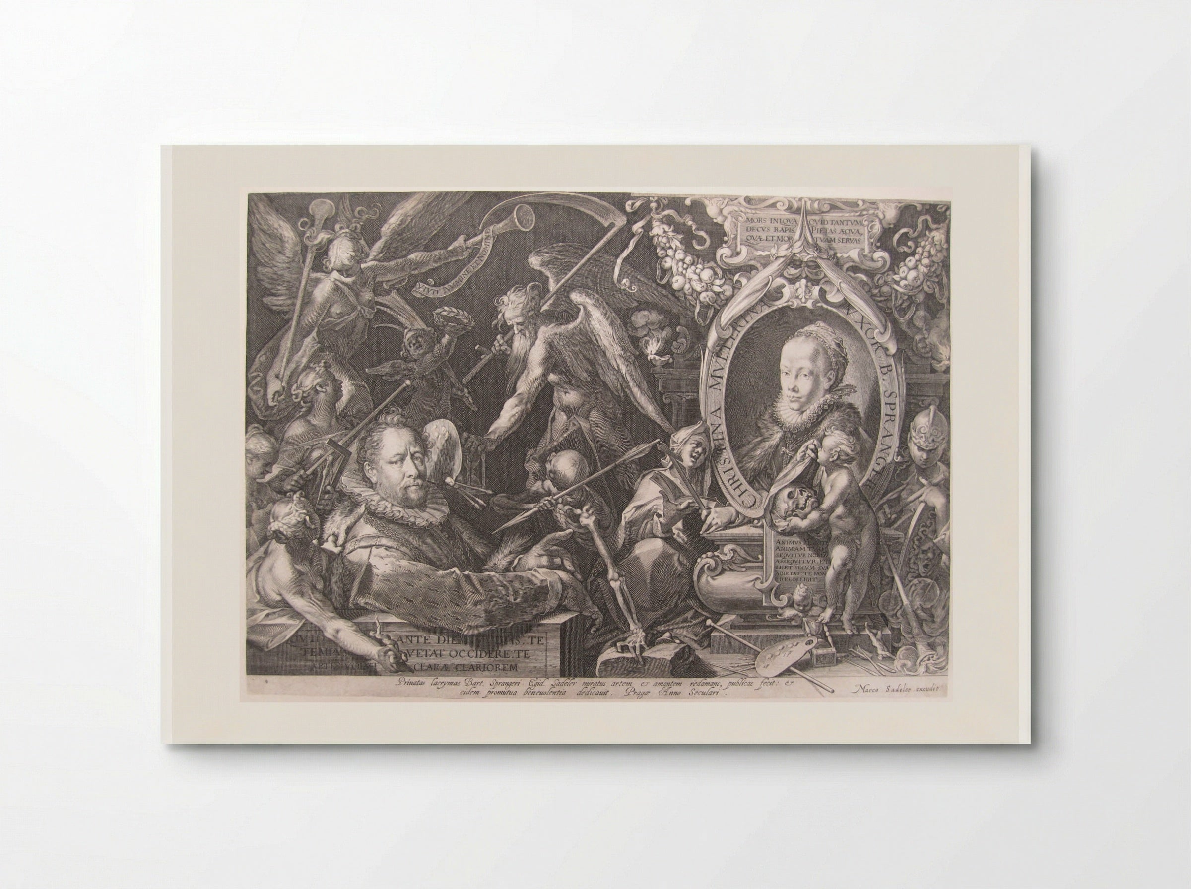Portrait of Bartholomeus Spranger and His Deceased Wife Christina Muller - Aegidius Sadeler II - Poster