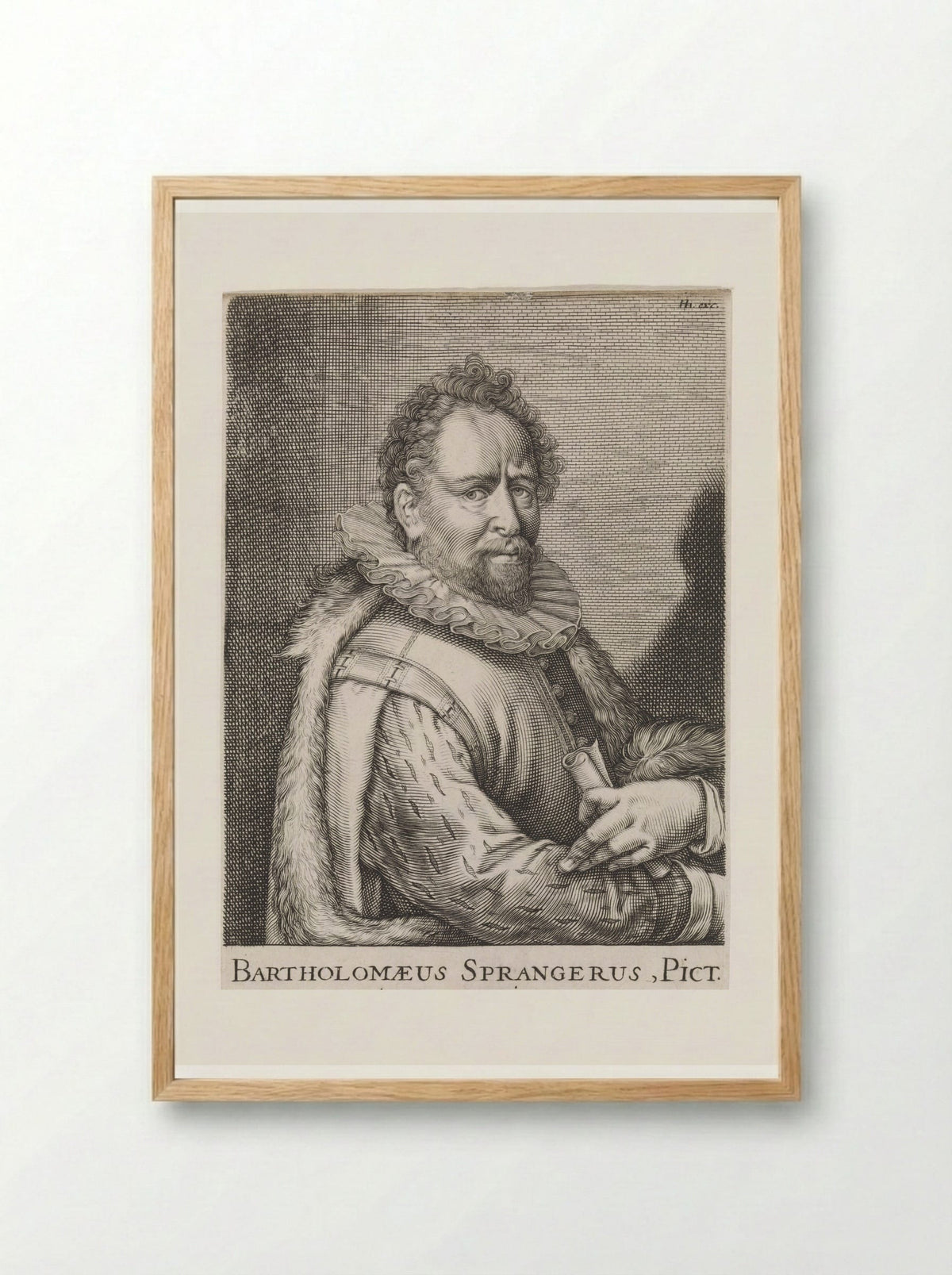 Portrait of Bartholomeus Spranger - Hendrick Hondius (I) - Framed Print Wood