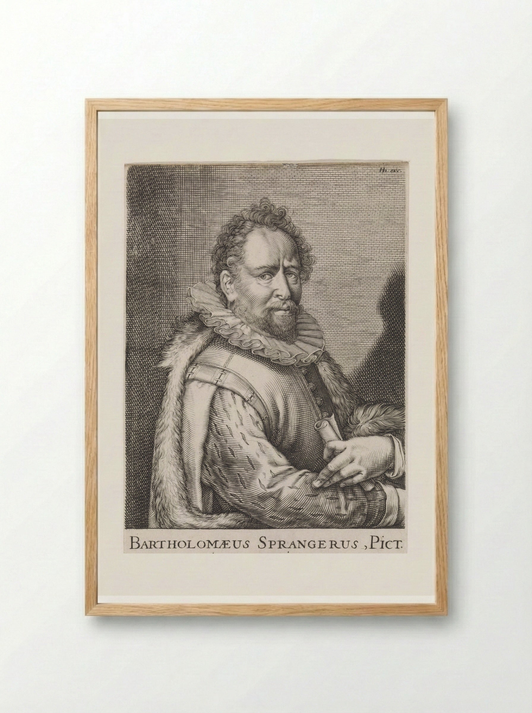 Portrait of Bartholomeus Spranger - Hendrick Hondius (I) - Framed Print Wood