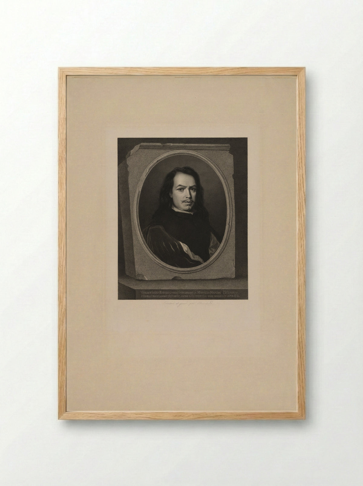 Portrait of Bartolomé Esteban Murillo - Auguste Jean Baptiste Marie Blanchard - Framed Print Wood