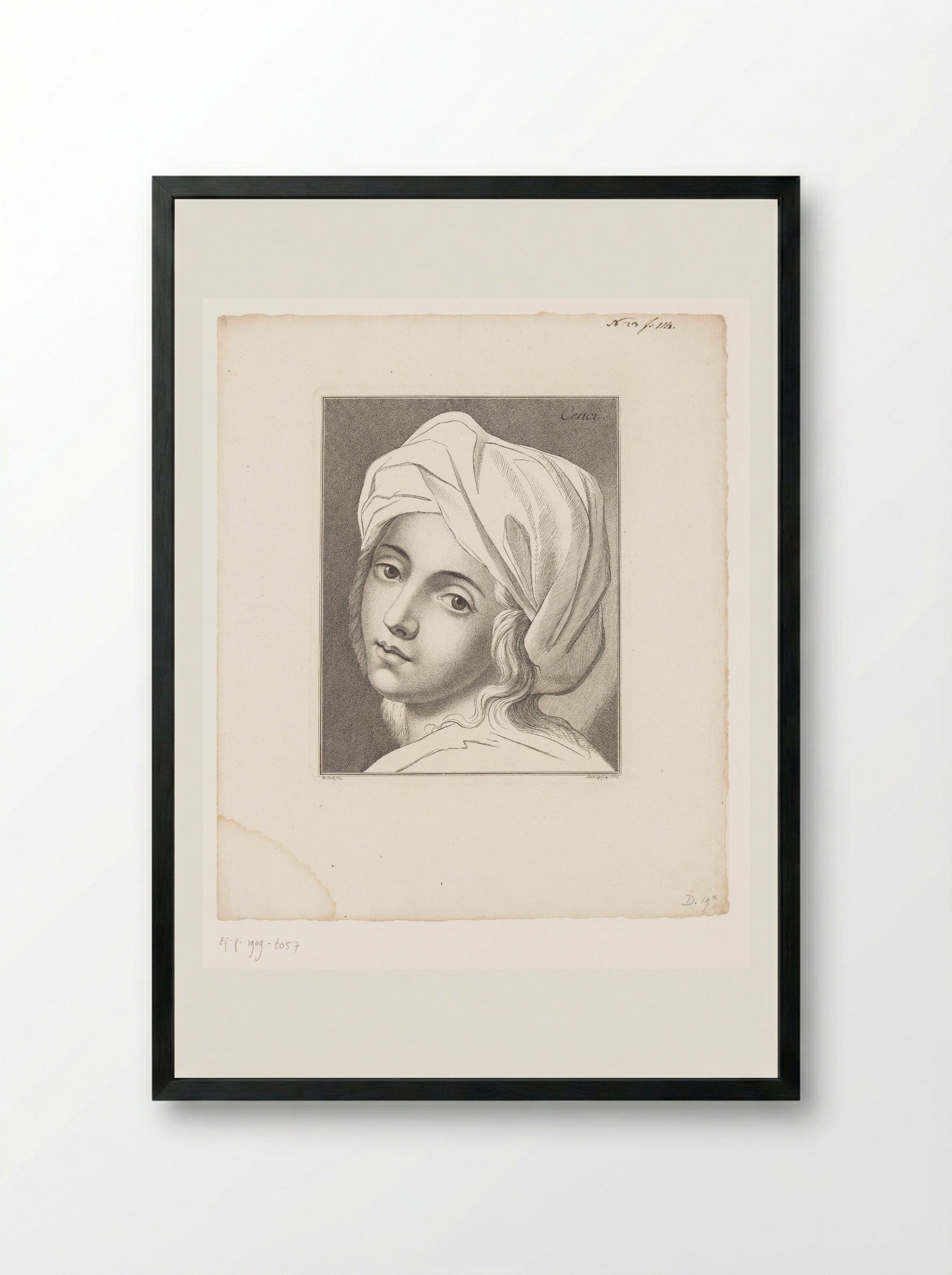 Portrait of Beatrice Cenci - Guido Reni - Framed Print Black
