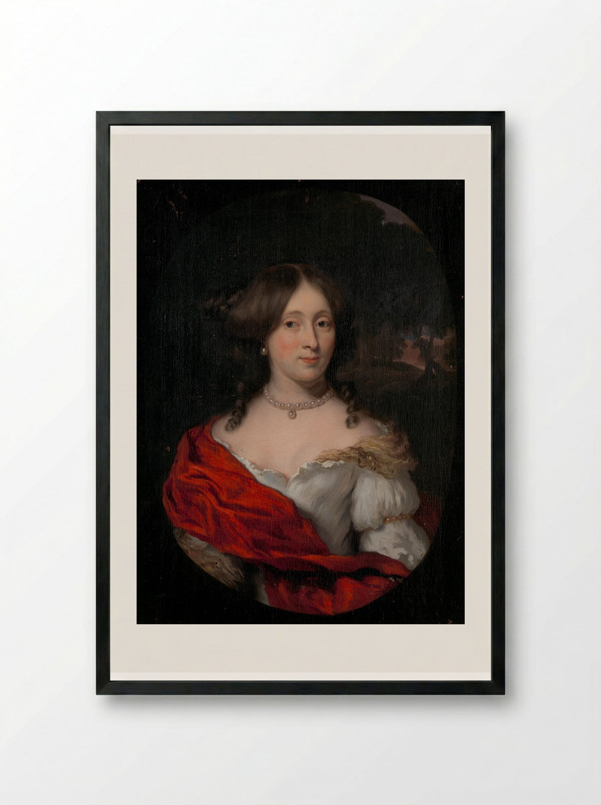 Portrait of Belichje Hulft - Nicolaes Maes - Framed Print Black