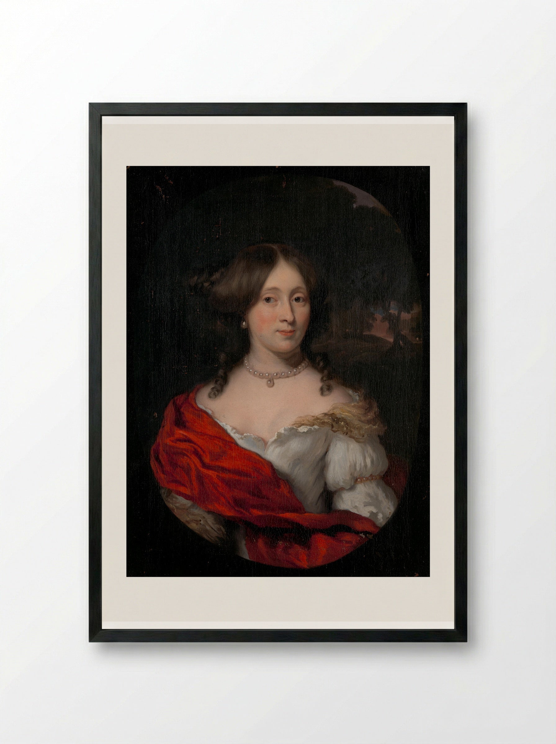 Portrait of Belichje Hulft - Nicolaes Maes - Framed Print Black
