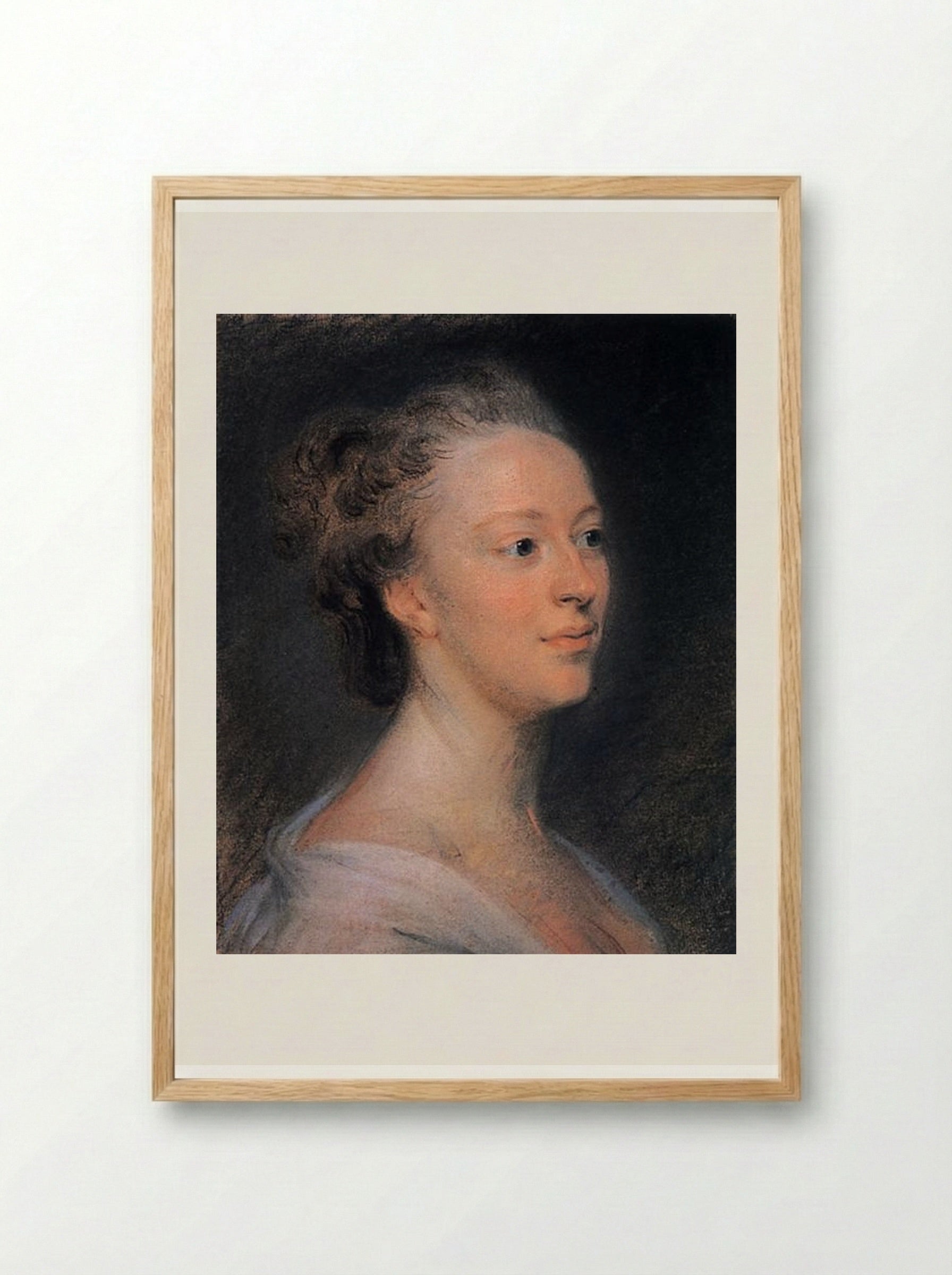 Portrait of Belle van Zuylen - Maurice Quentin de La Tour - Framed Print Wood