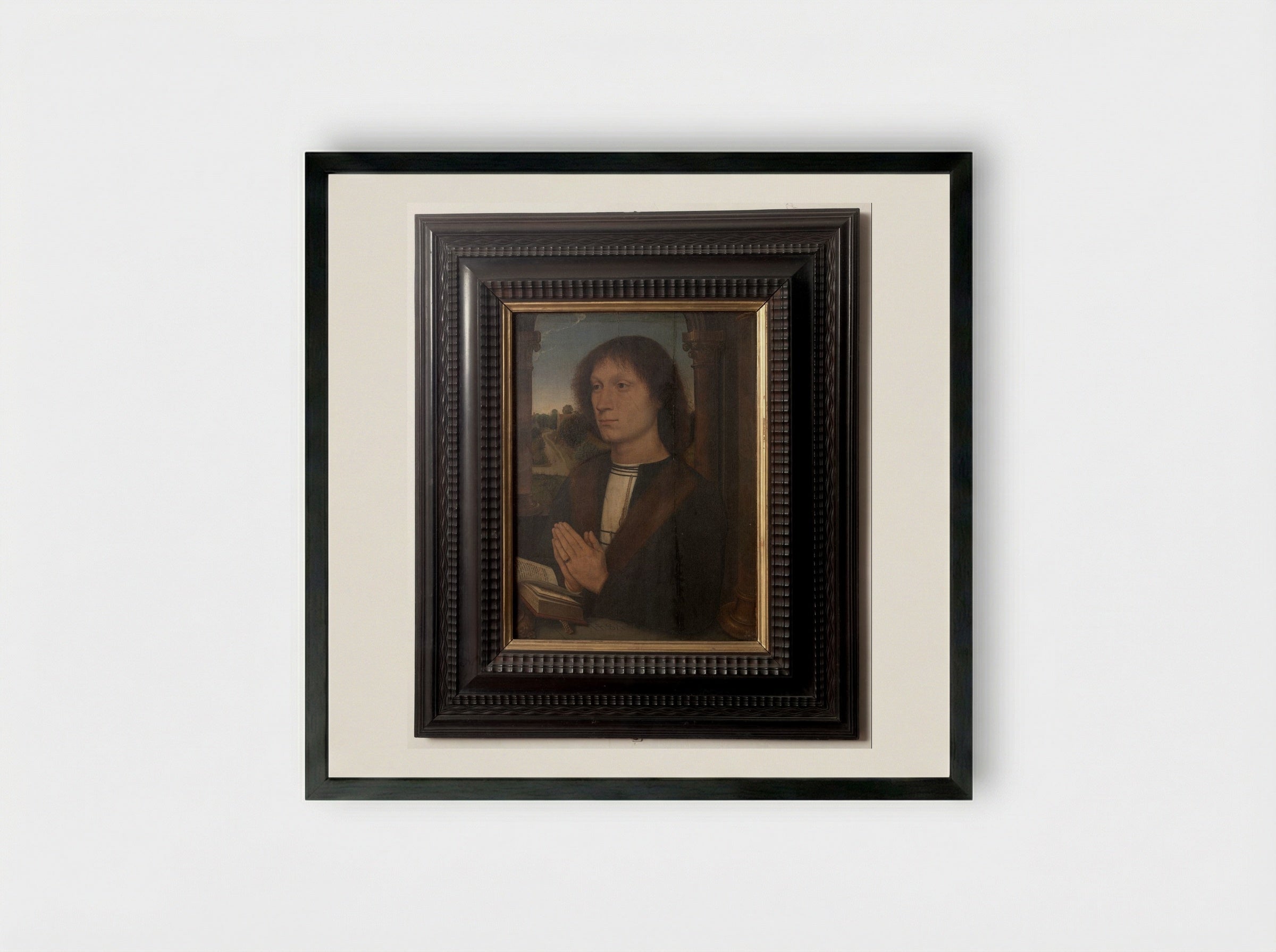 Portrait of Benedetto di Tommaso Portinari - Hans Memling - Framed Print Black