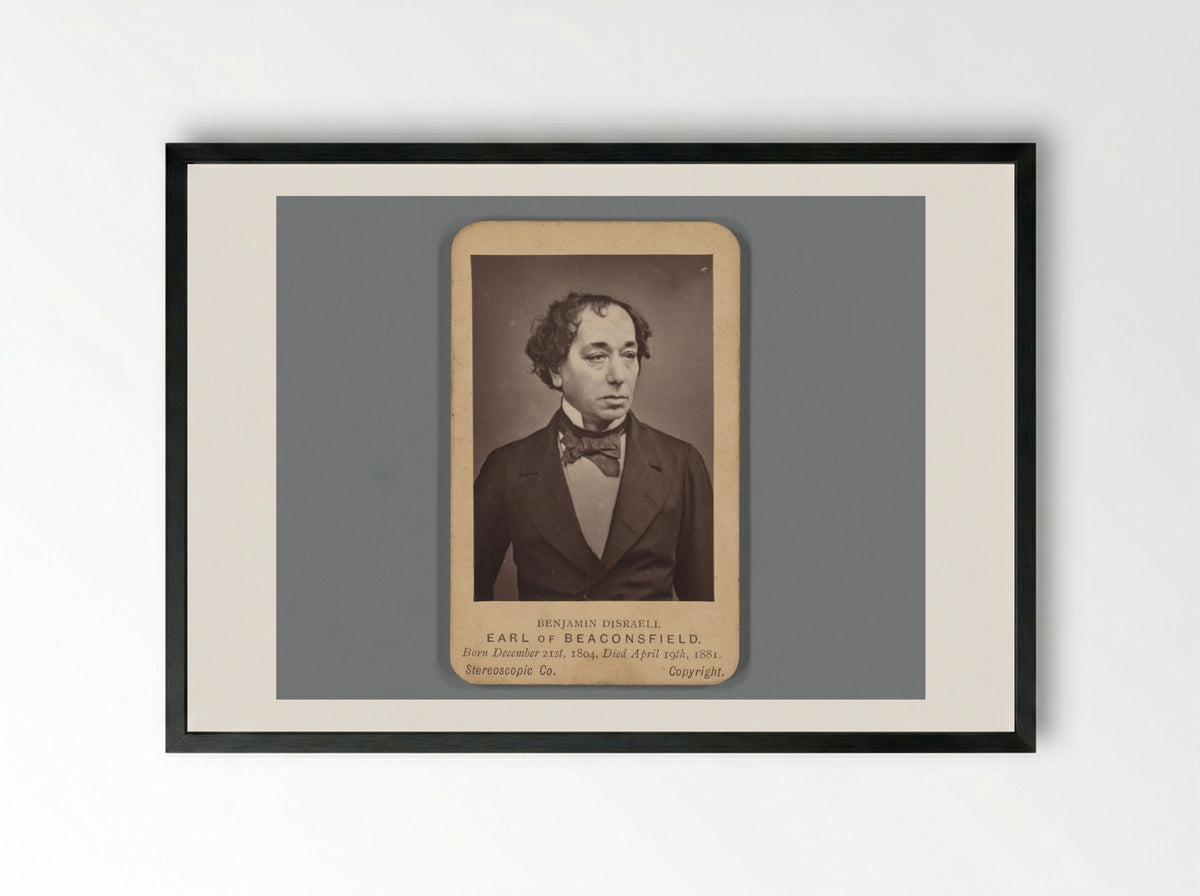 Portrait of Benjamin Disraeli - London Stereoscopic Company - Framed Print Black
