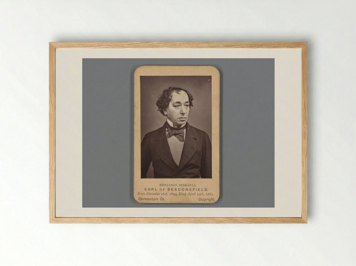 Portrait of Benjamin Disraeli - London Stereoscopic Company - Framed Print Wood